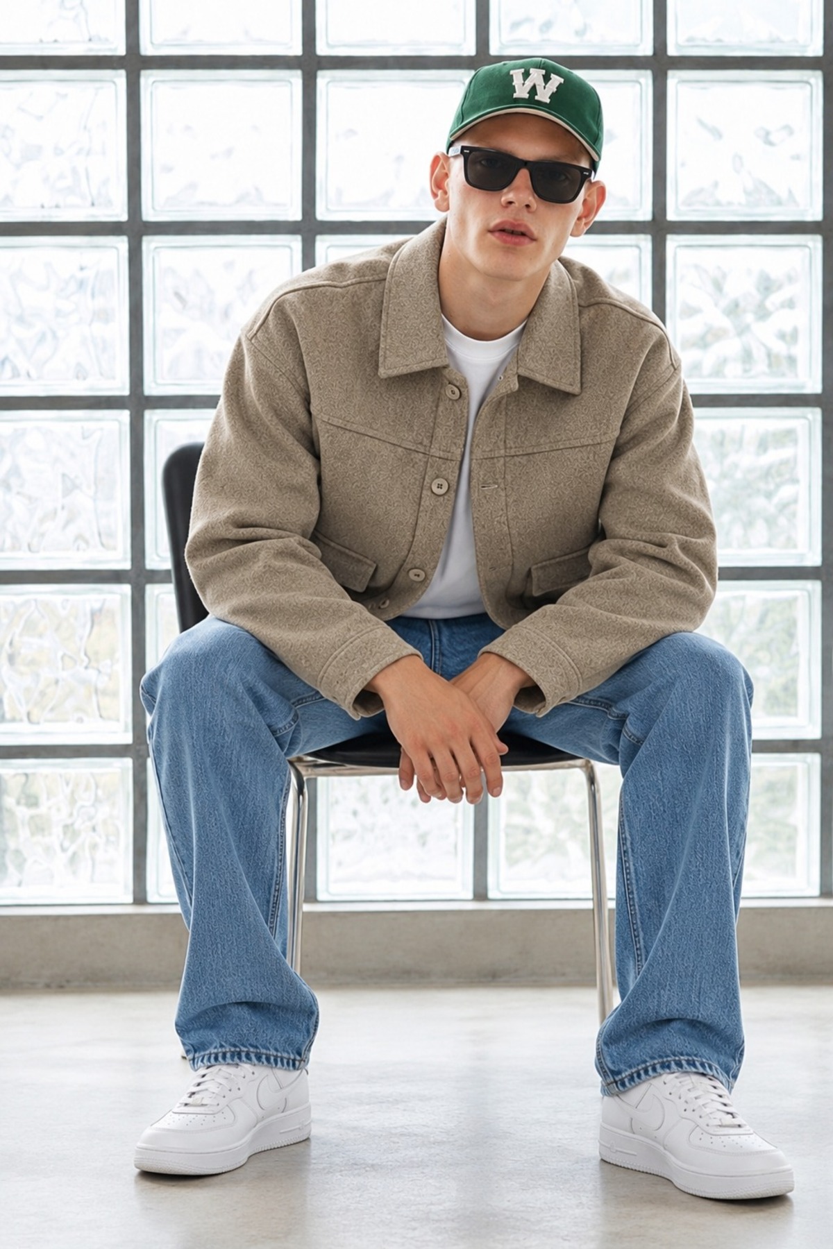Erkek Oversize Cepli Mevsimlik Bej Ceket 5