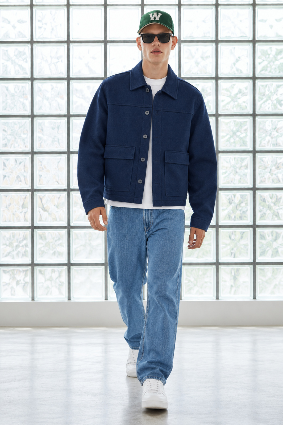 Erkek Oversize Cepli Mevsimlik Lacivert Ceket 4