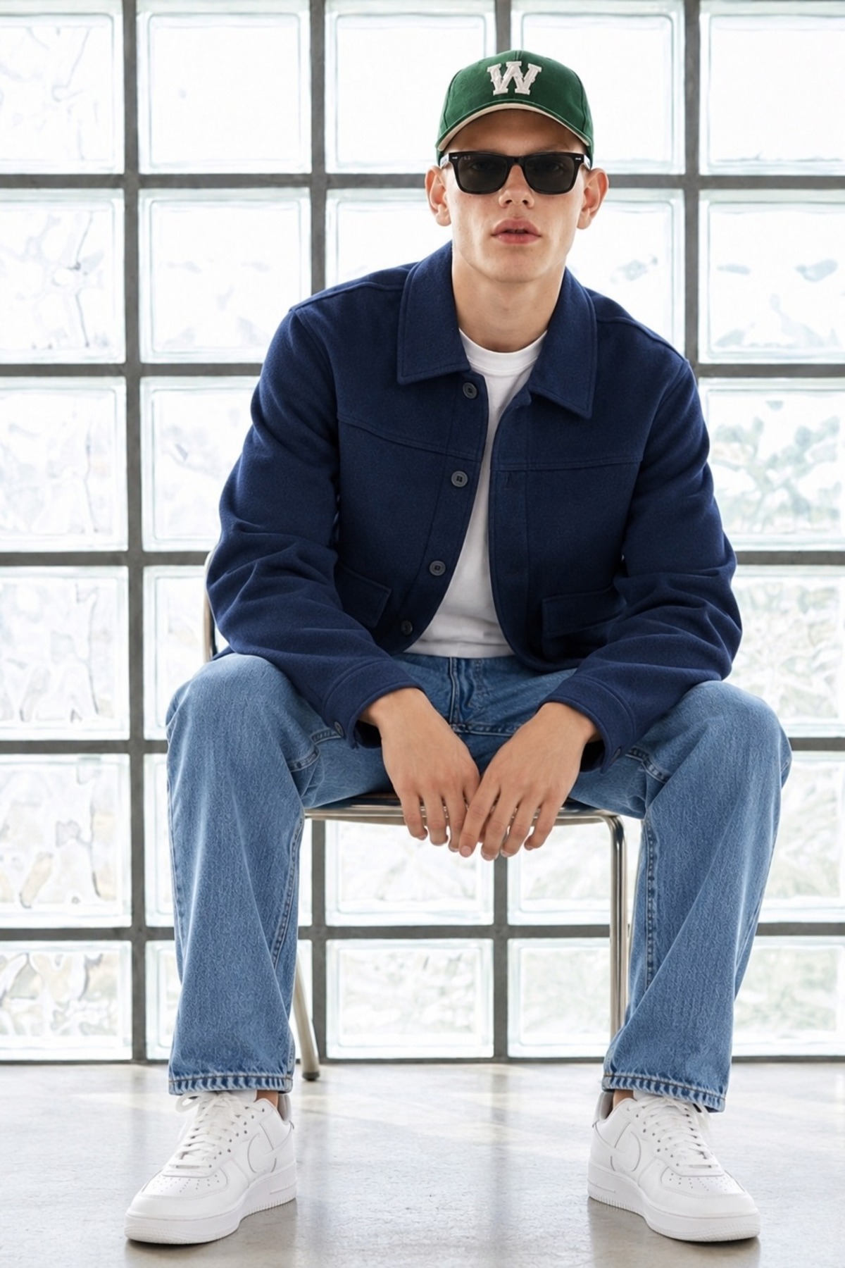 Erkek Oversize Cepli Mevsimlik Lacivert Ceket 5