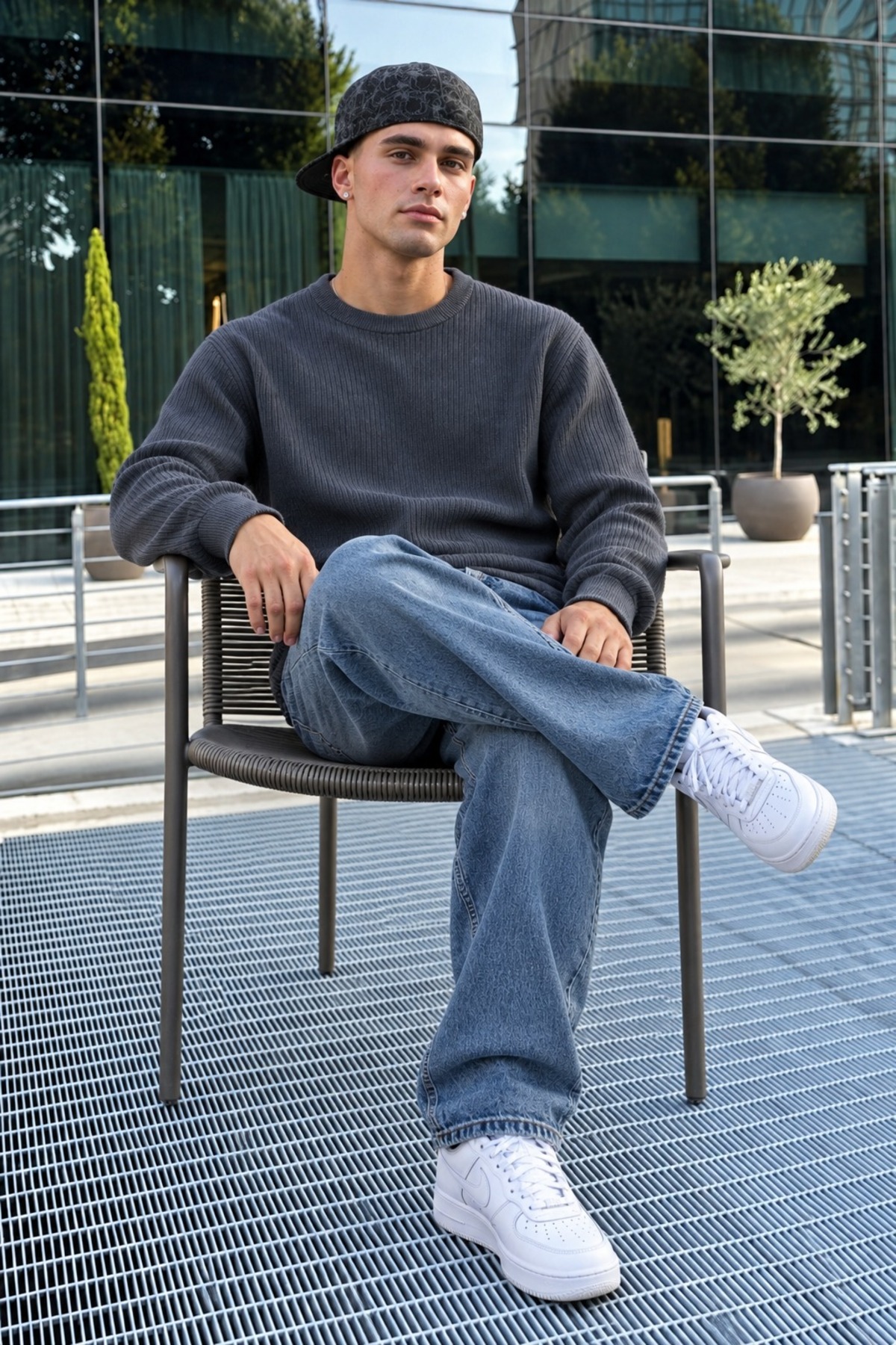Erkek Uzun Kollu Casual Füme Kazak 3