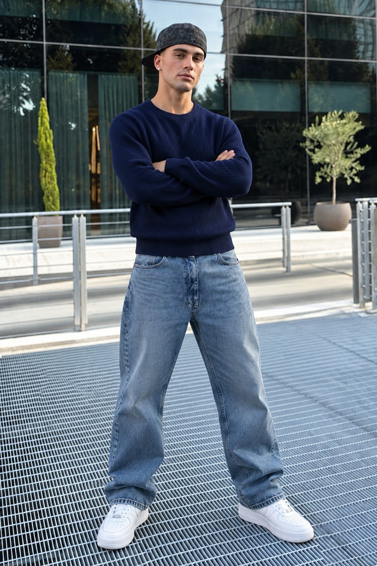 Erkek Uzun Kollu Casual Lacivert Kazak 4