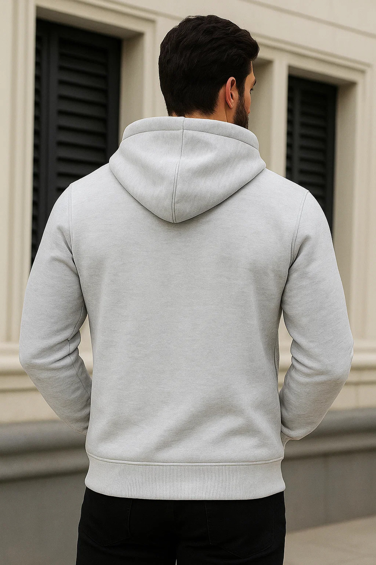 Erkek Kışlık Oversize Açık Kapsonlu Fermuarli Sweat 6