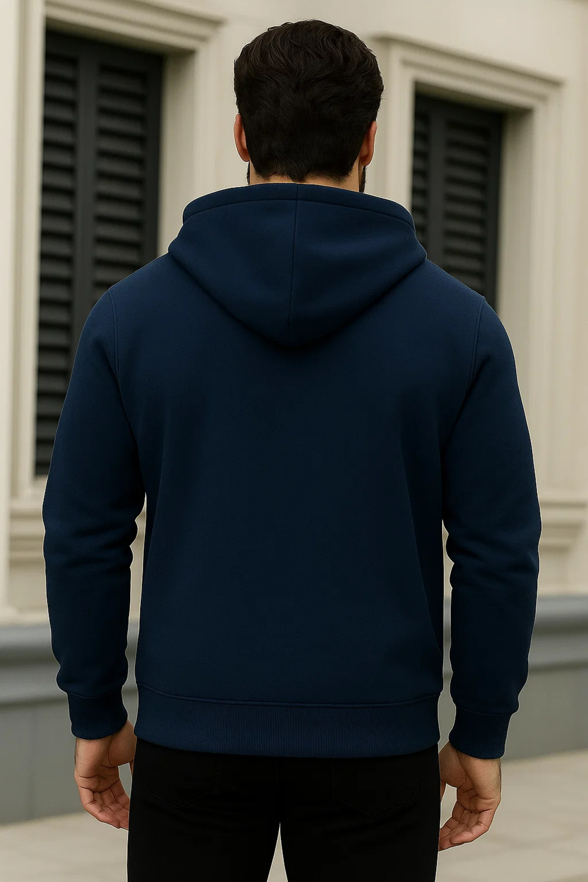 Erkek Kışlık Oversize Koyu Kapsonlu Fermuarli Sweat 6