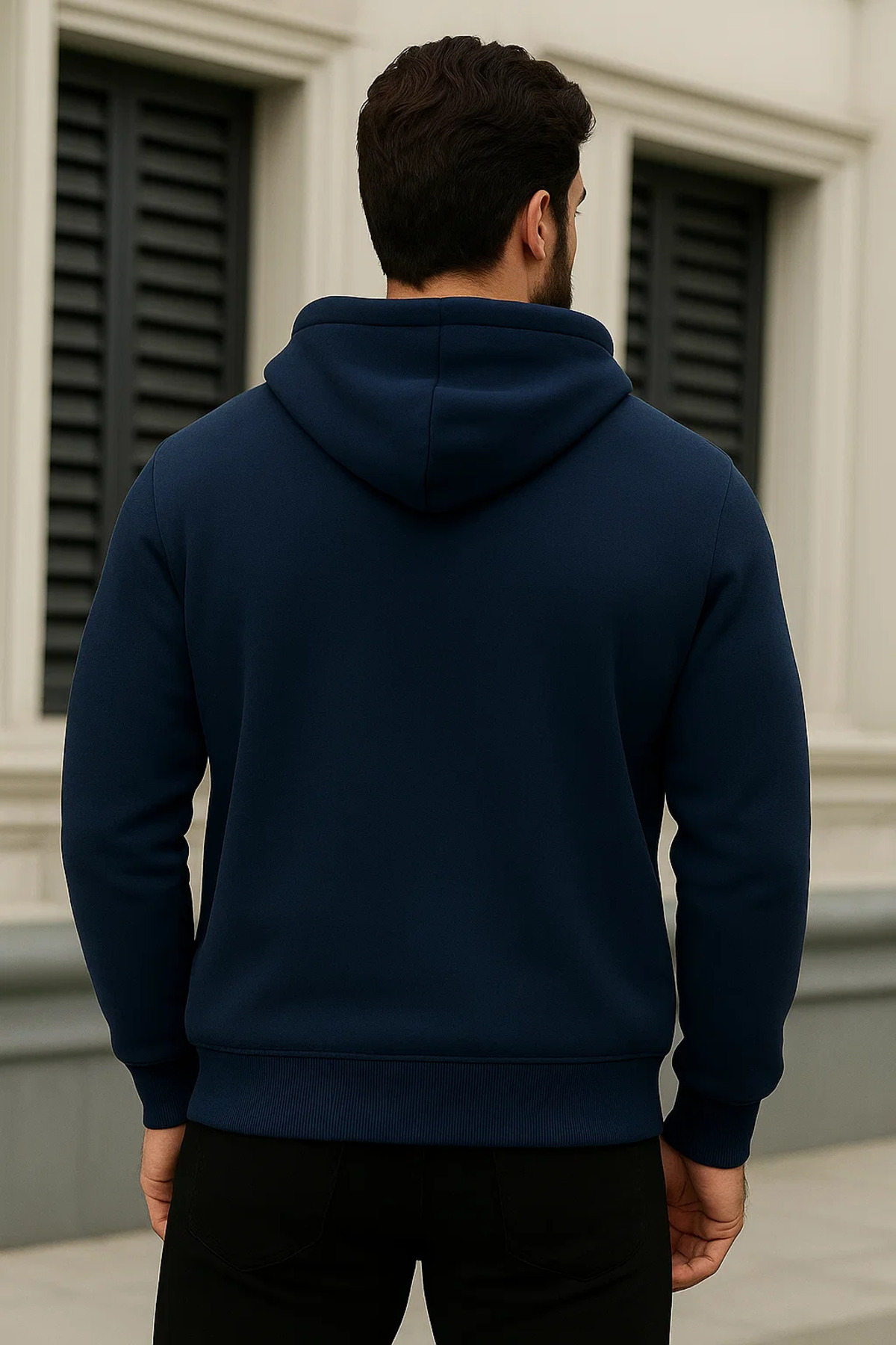 Erkek Kışlık Oversize Koyu Kapsonlu Fermuarli Sweat 5