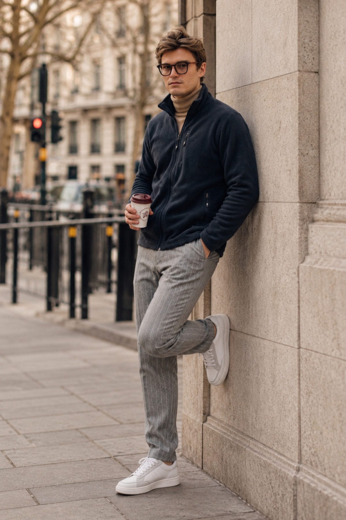 Erkek Premium Comfort Fermuarlı Füme Kışlık Polar 3