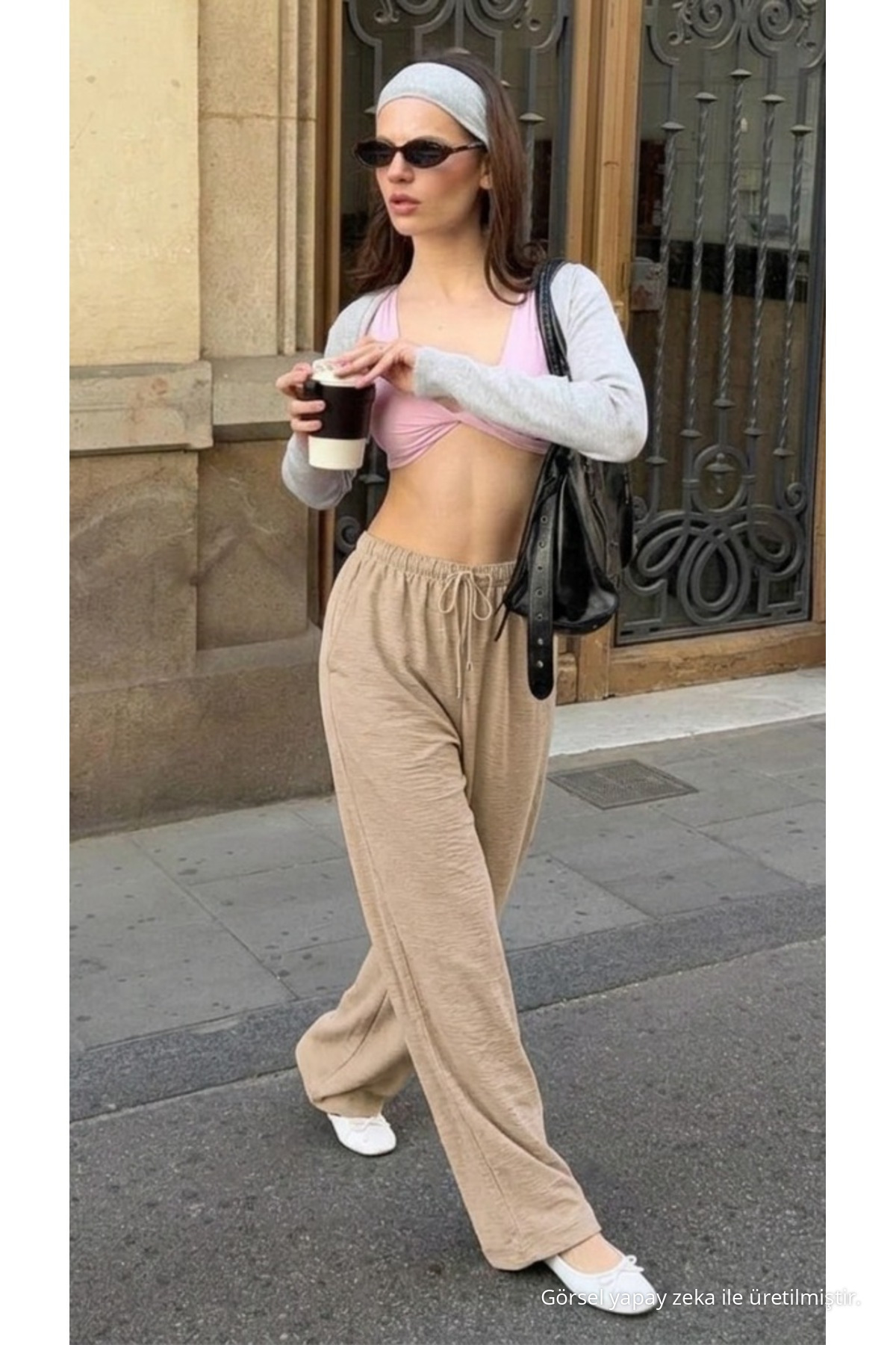 Kadın Yazlık Jogger Krem Ayrobin Keten Pantolon 5