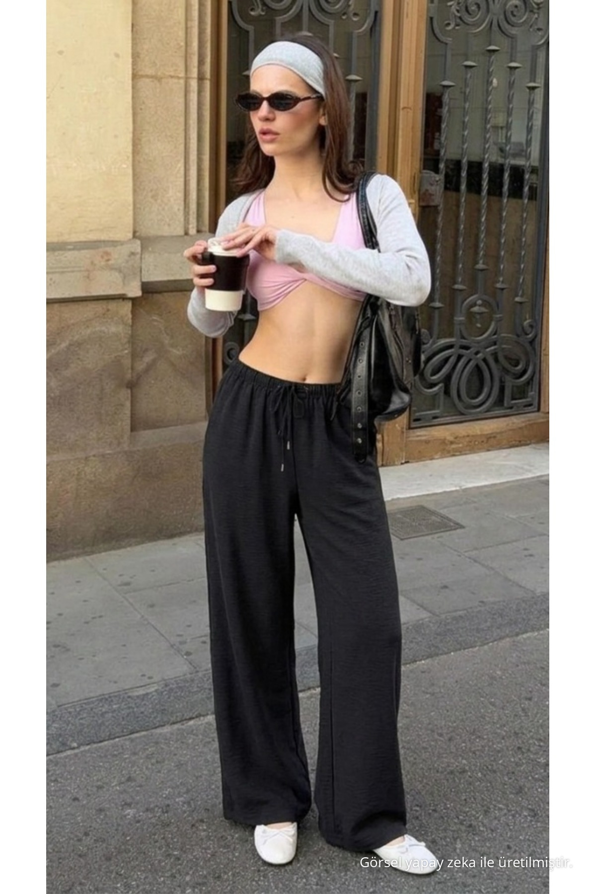 Kadın Yazlık Jogger Siyah Ayrobin Keten Pantolon 6
