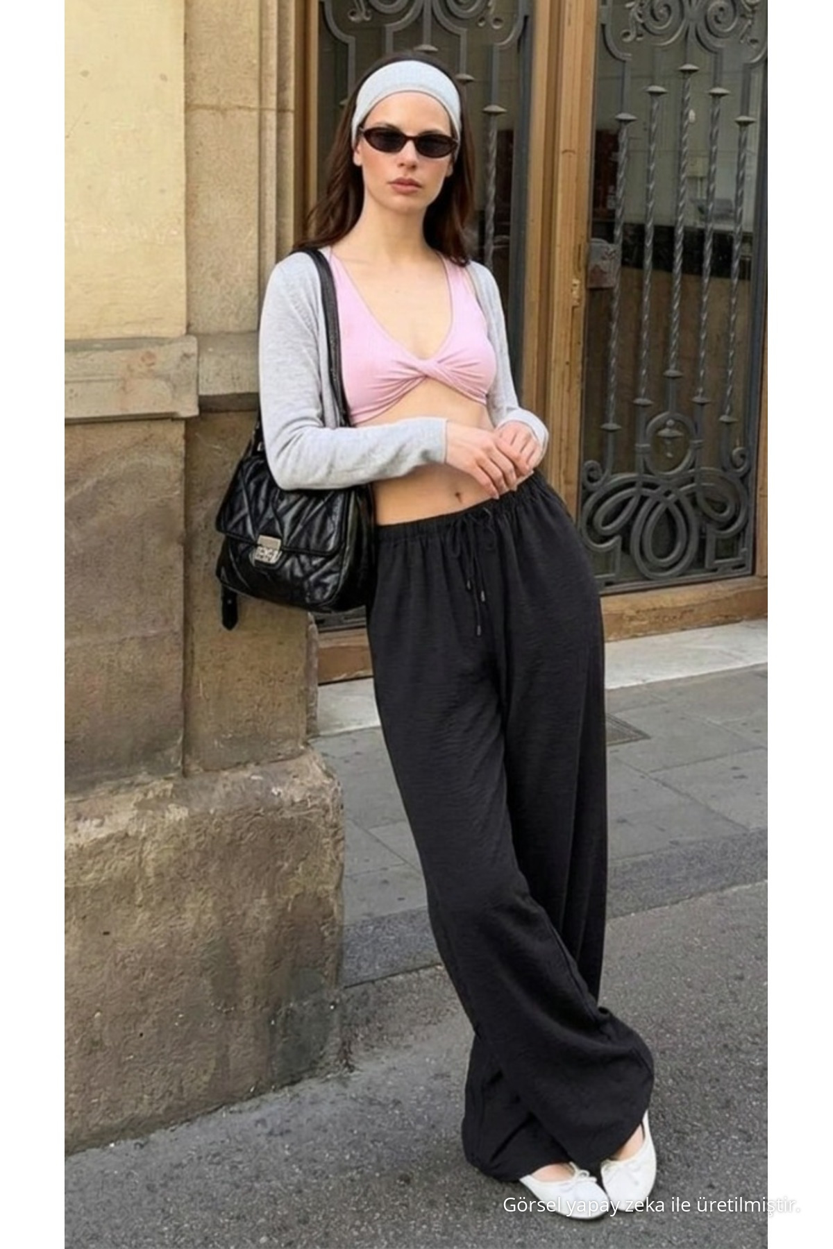 Kadın Yazlık Jogger Siyah Ayrobin Keten Pantolon 3