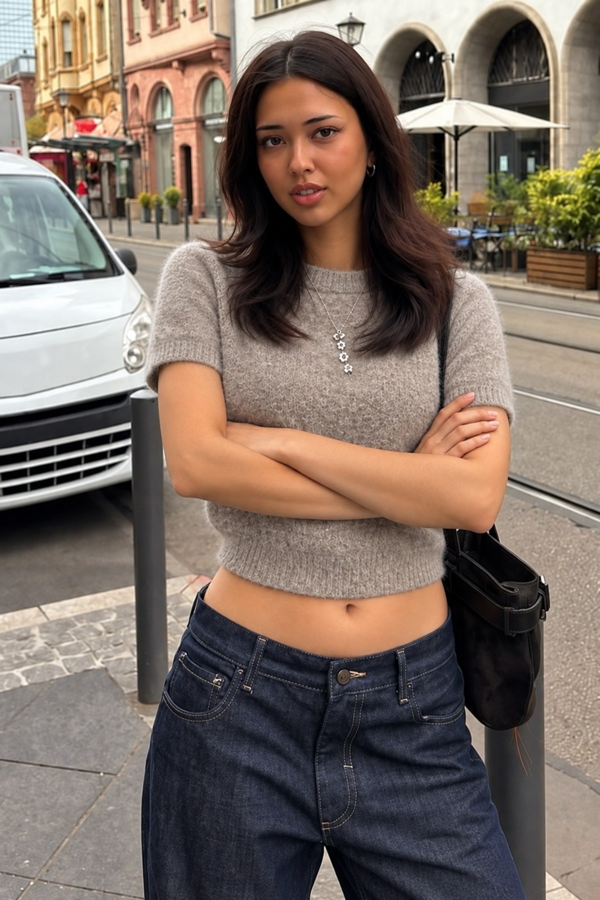 Kadın Kısa Kollu Basic Comfort Fit Triko Bluz Krem 5