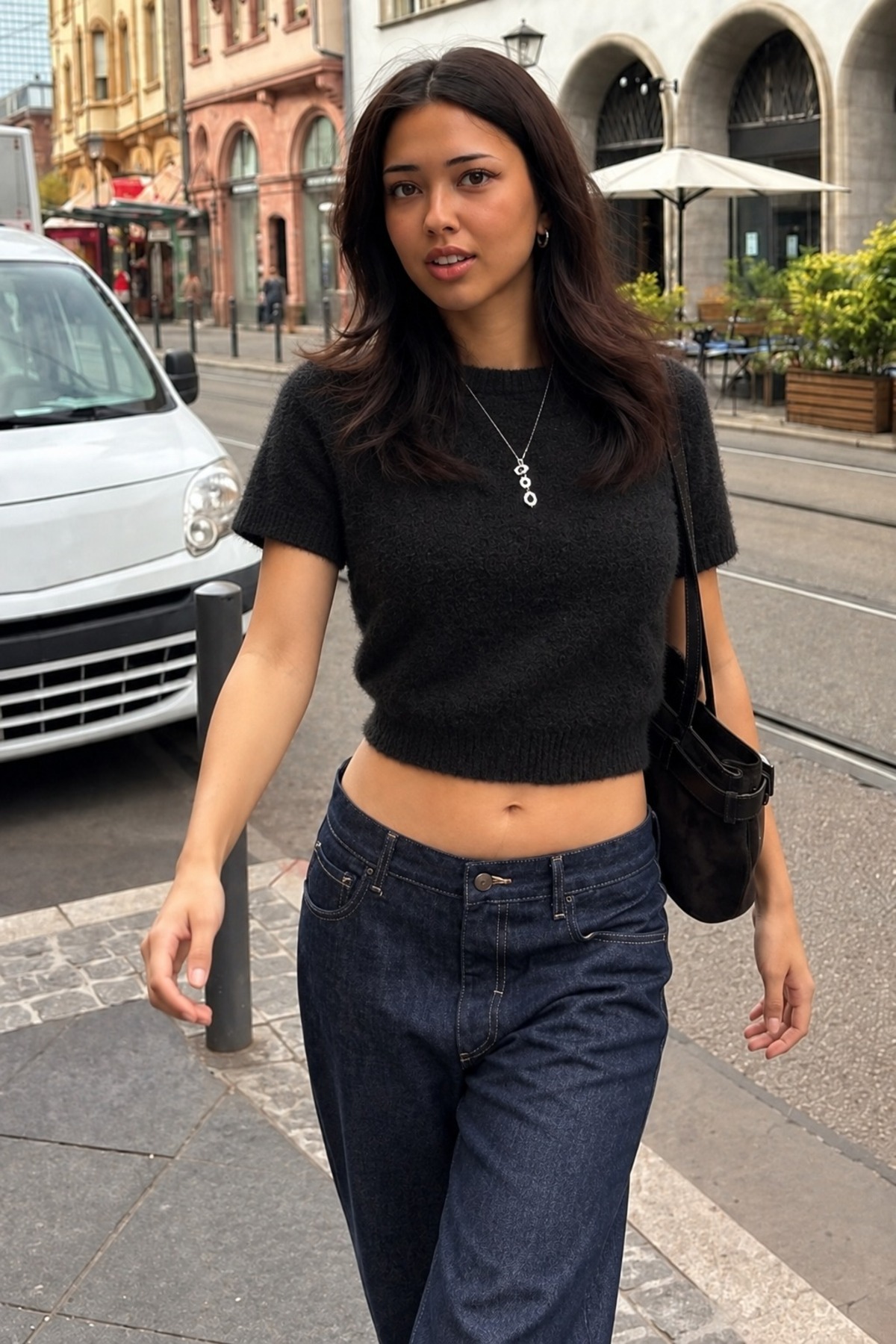 Kadın Kısa Kollu Basic Comfort Fit Triko Bluz Siyah 6
