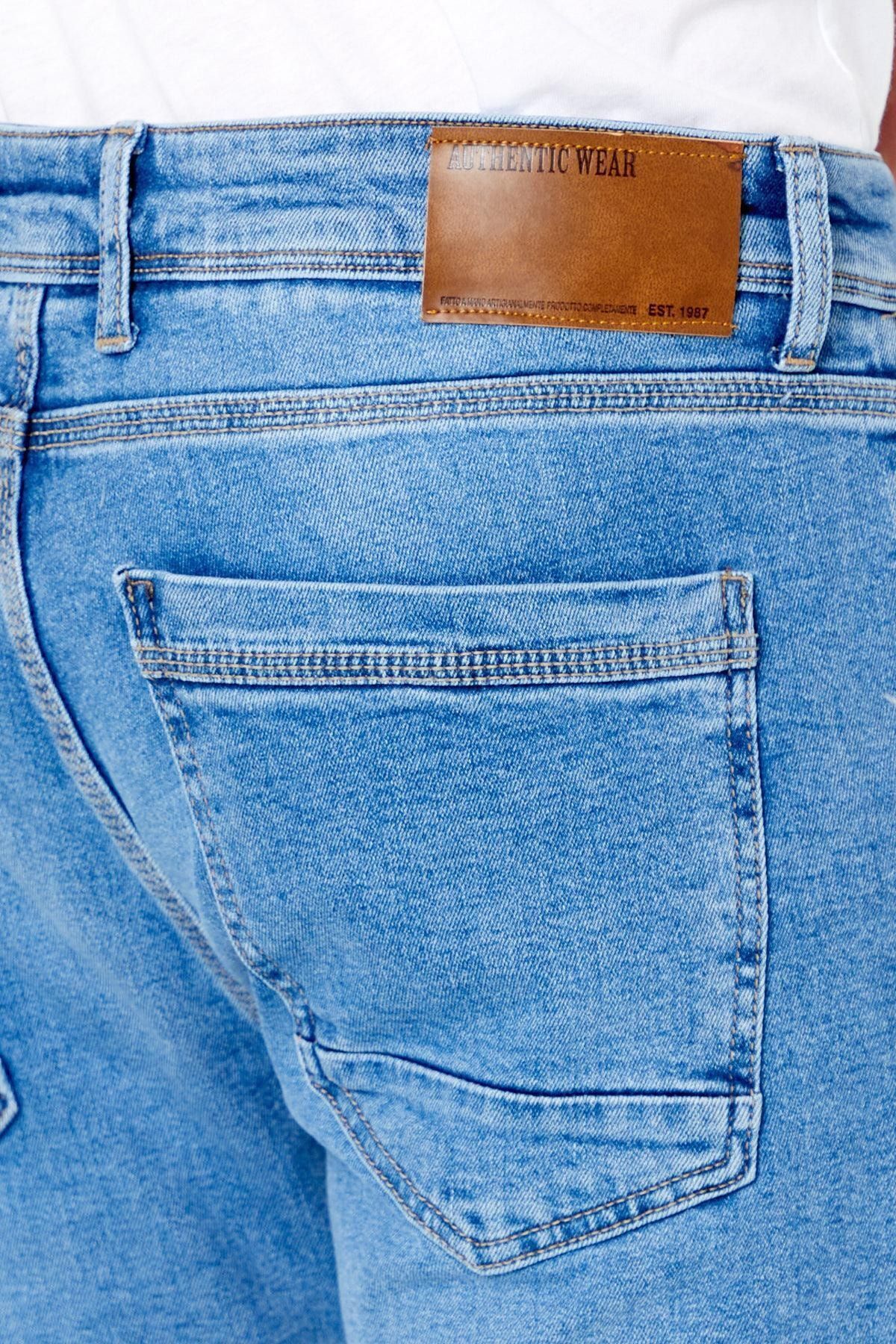 Erkek Slim Fit Jean Pantolon Açık Mavi 4