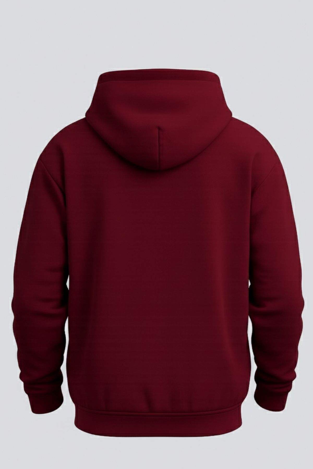 Erkek Rahat Basic Bordo Kapşonlu Sweatshirt 5