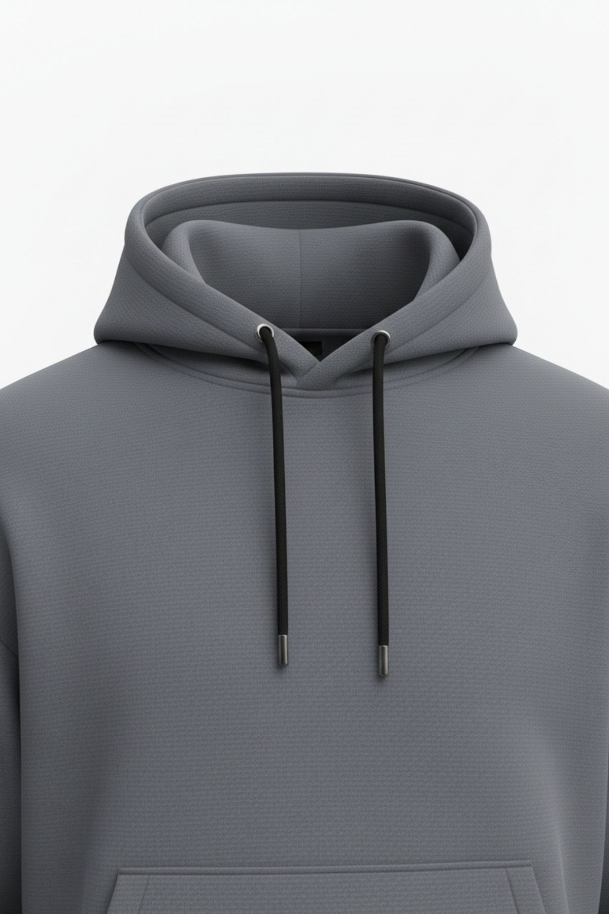 Erkek Rahat Basic Füme Kapşonlu Sweatshirt 6