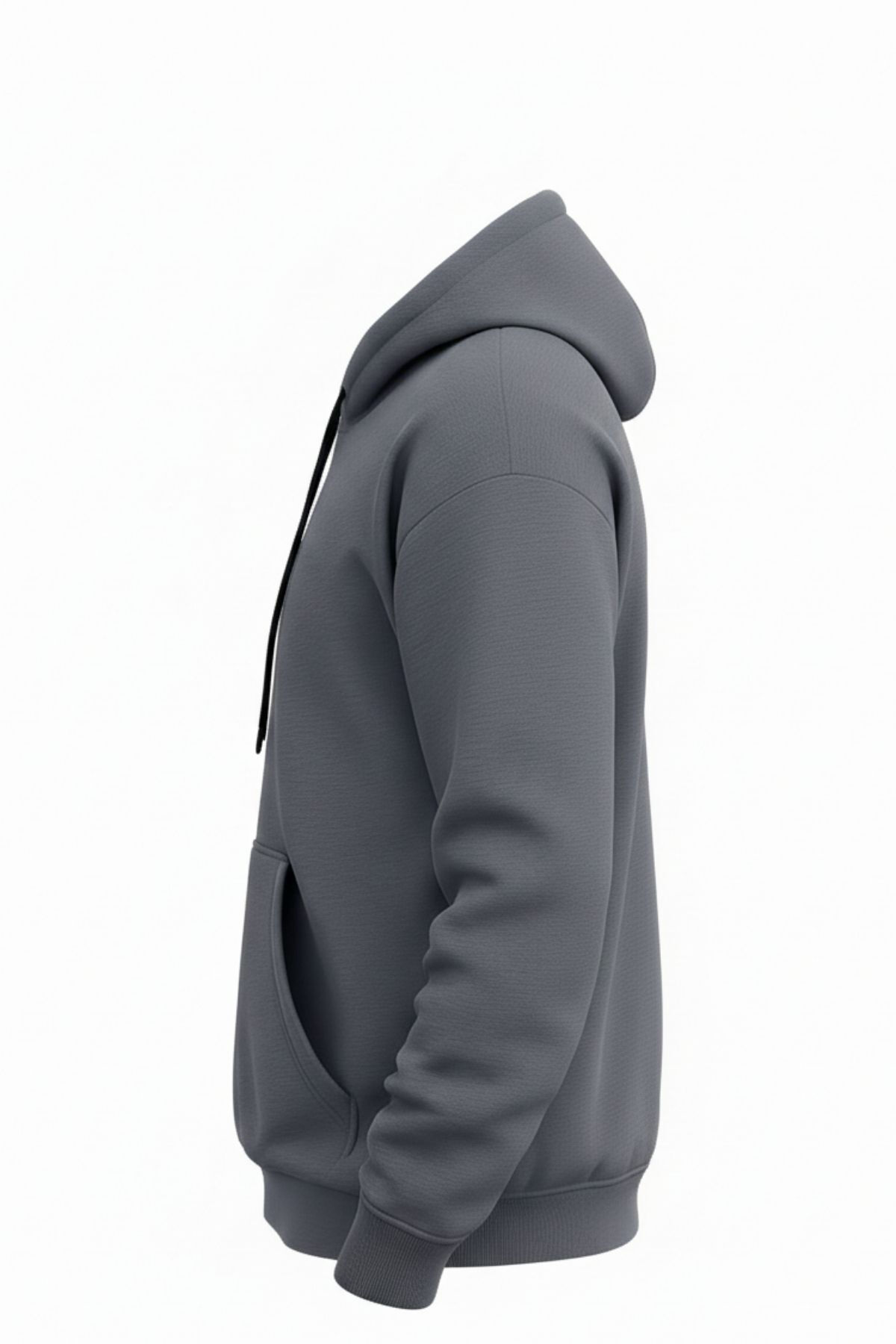 Erkek Rahat Basic Füme Kapşonlu Sweatshirt 3
