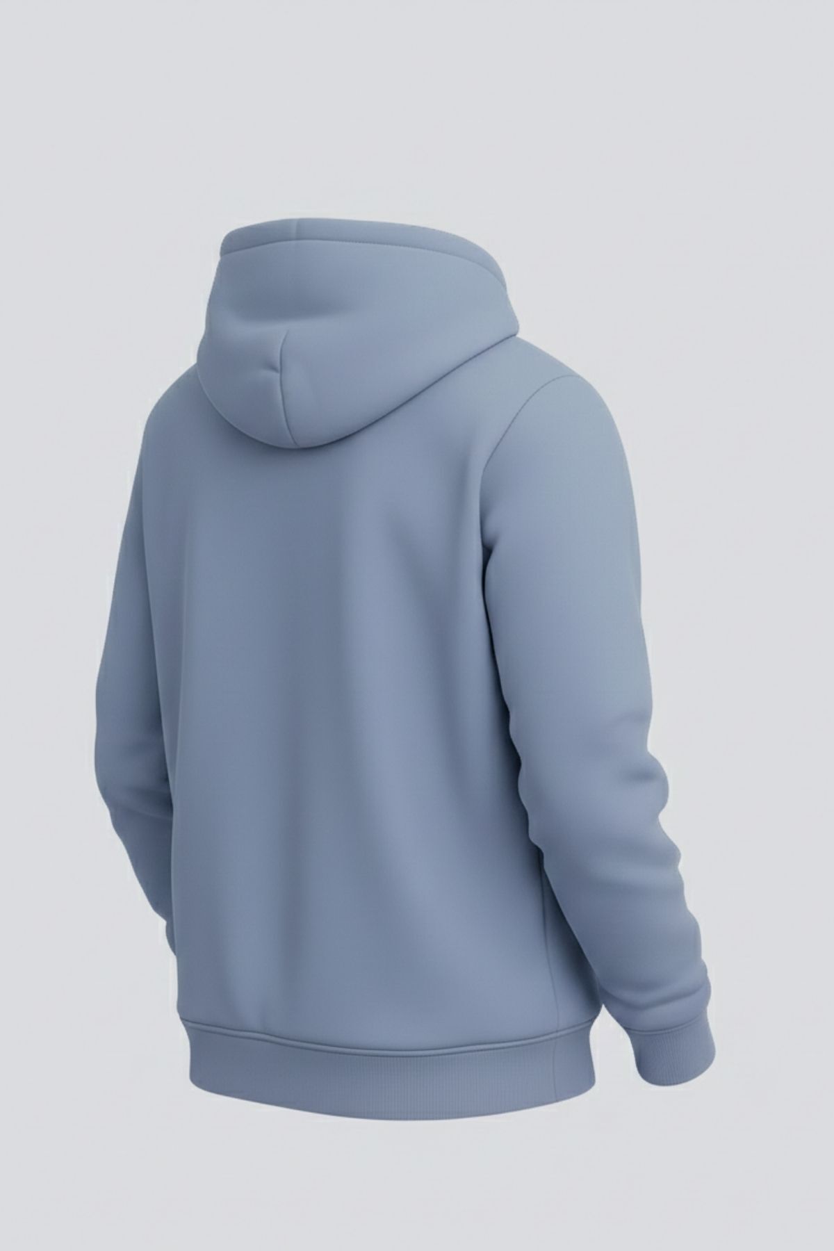 Erkek Rahat Basic Gri Kapşonlu Sweatshirt 5