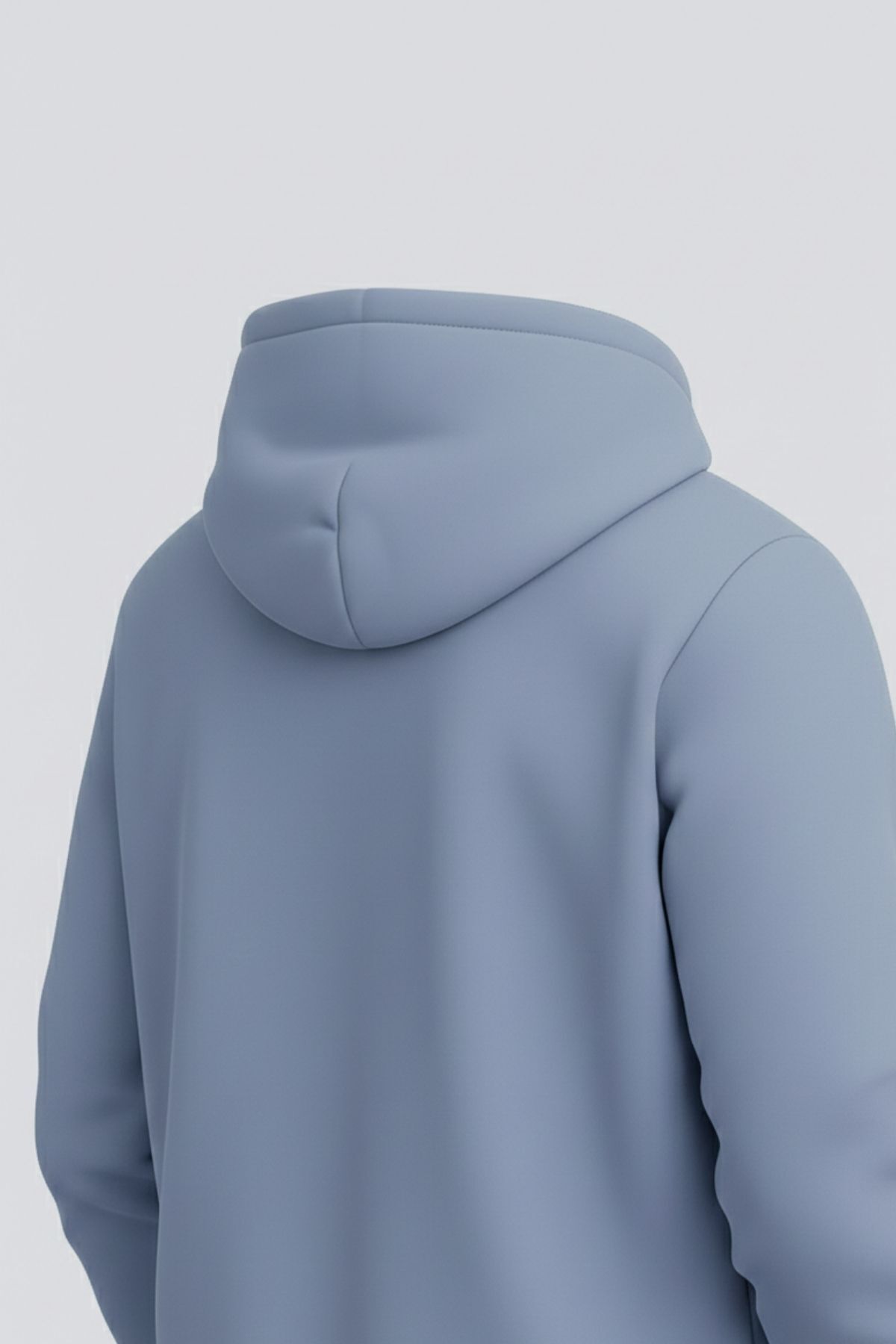 Erkek Rahat Basic Gri Kapşonlu Sweatshirt 4