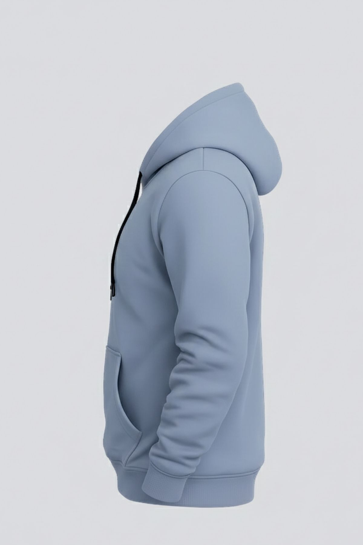 Erkek Rahat Basic Gri Kapşonlu Sweatshirt 3