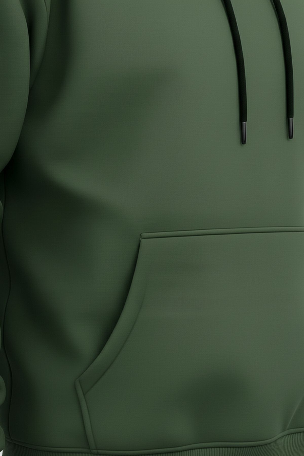 Erkek Rahat Basic Haki Kapşonlu Sweatshirt 6