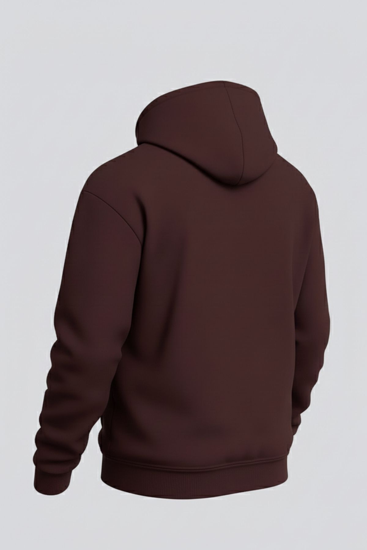 Erkek Rahat Basic Kahve Kapşonlu Sweatshirt 6
