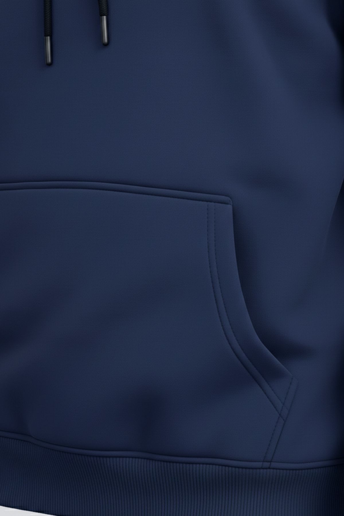Erkek Rahat Basic Mavi Kapşonlu Sweatshirt 5