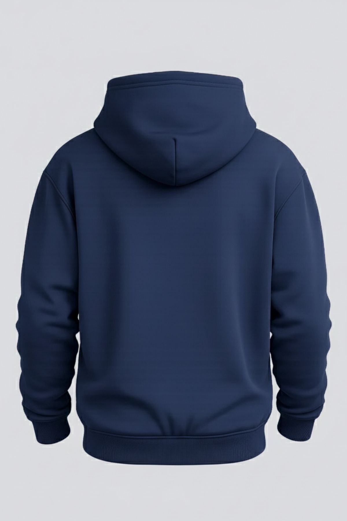 Erkek Rahat Basic Mavi Kapşonlu Sweatshirt 6