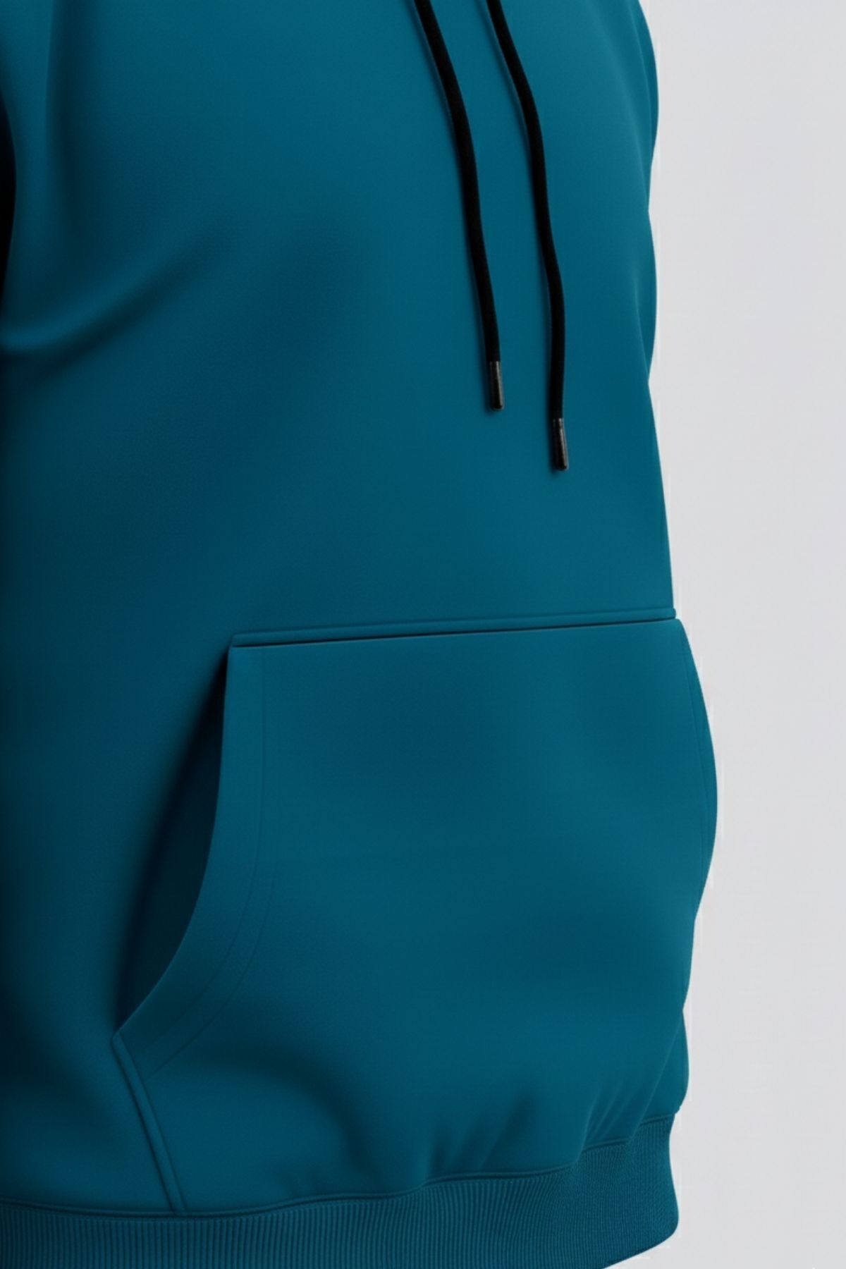 Erkek Rahat Basic Mint Kapşonlu Sweatshirt 5