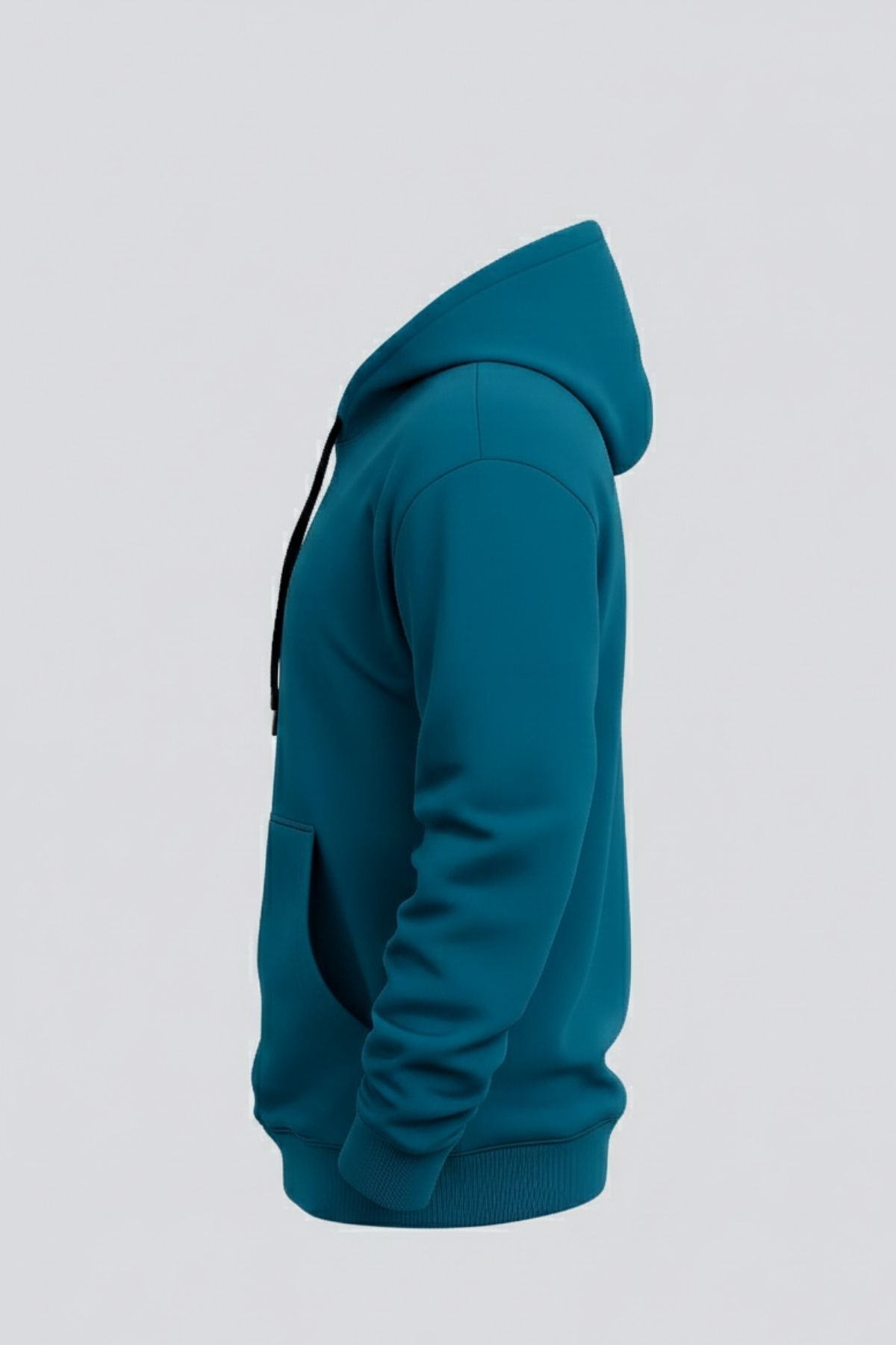 Erkek Rahat Basic Mint Kapşonlu Sweatshirt 3