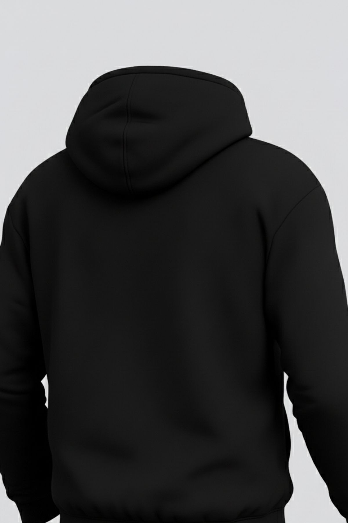 Erkek Rahat Basic Siyah Kapşonlu Sweatshirt 5