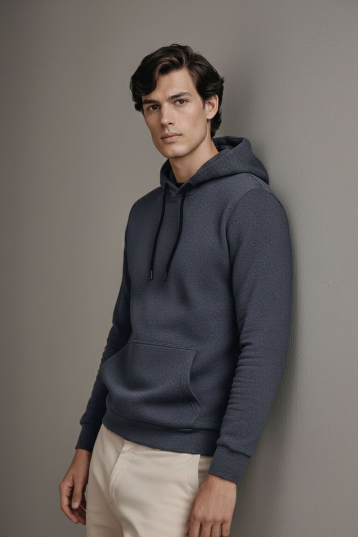 Erkek Premium Salaş Füme Kapşonlu Sweatshirt 5