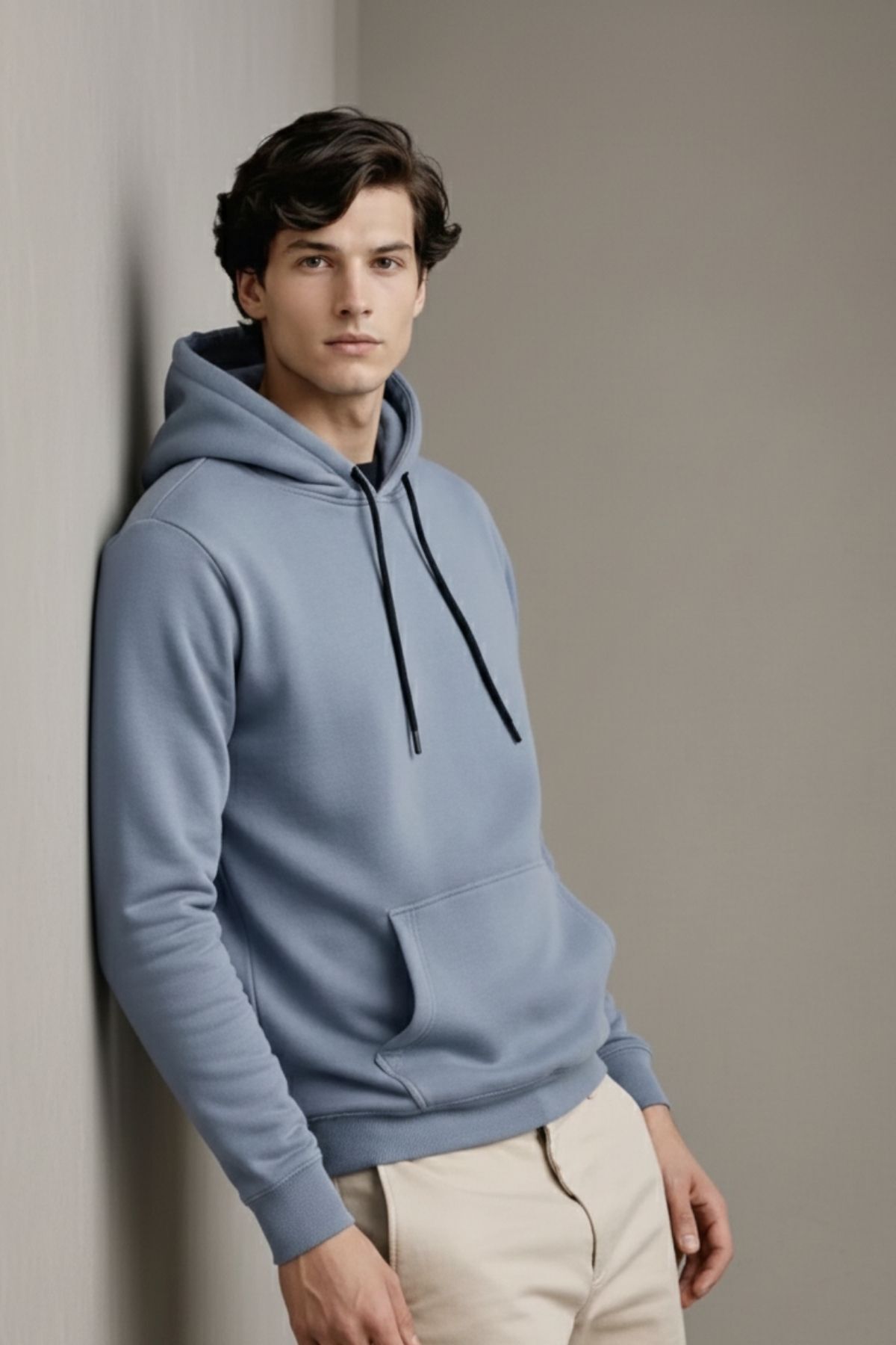 Erkek Premium Salaş Gri Kapşonlu Sweatshirt 4
