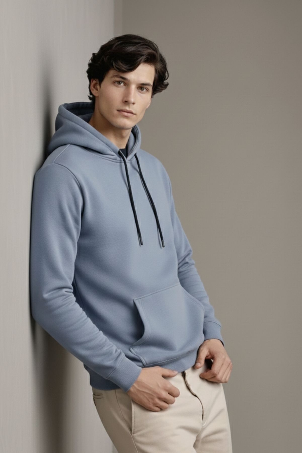 Erkek Premium Salaş Gri Kapşonlu Sweatshirt 5