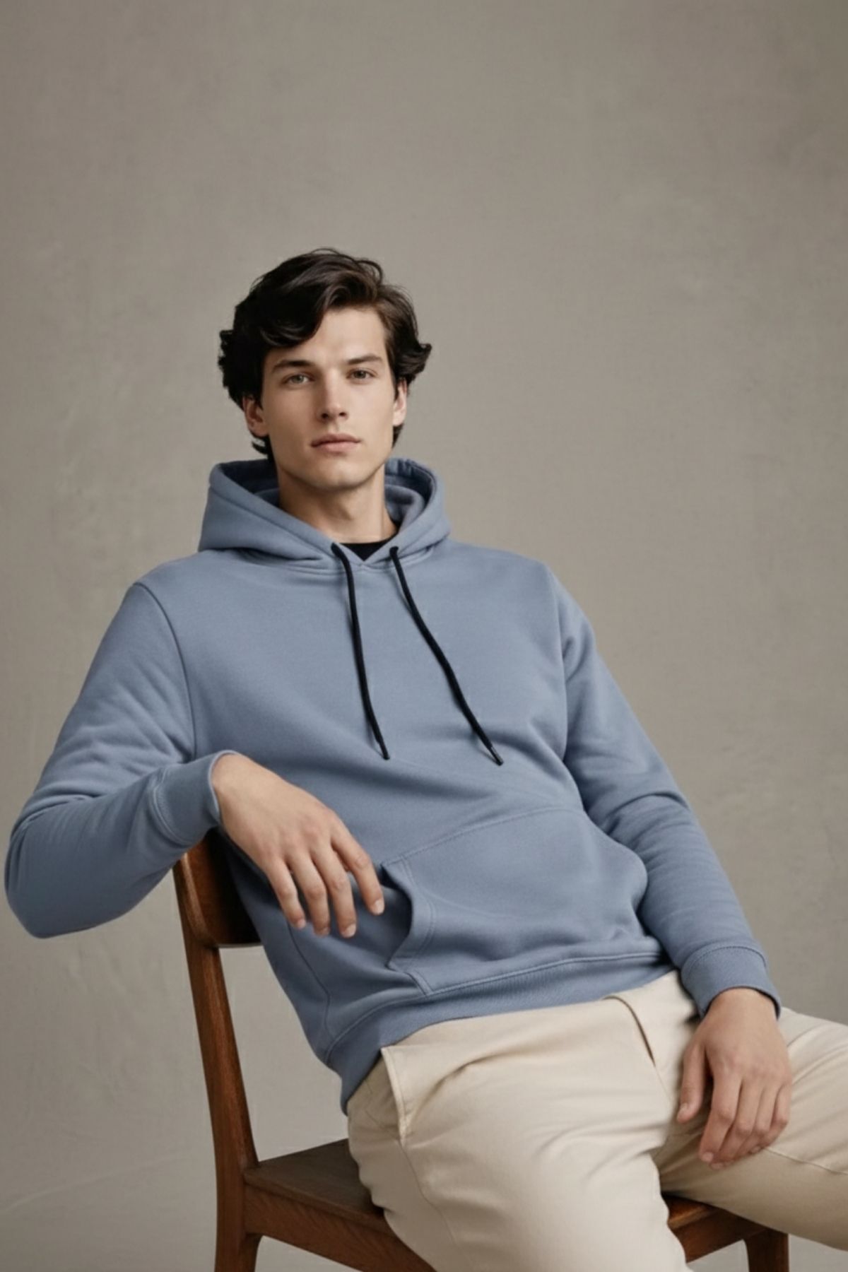 Erkek Premium Salaş Gri Kapşonlu Sweatshirt 6