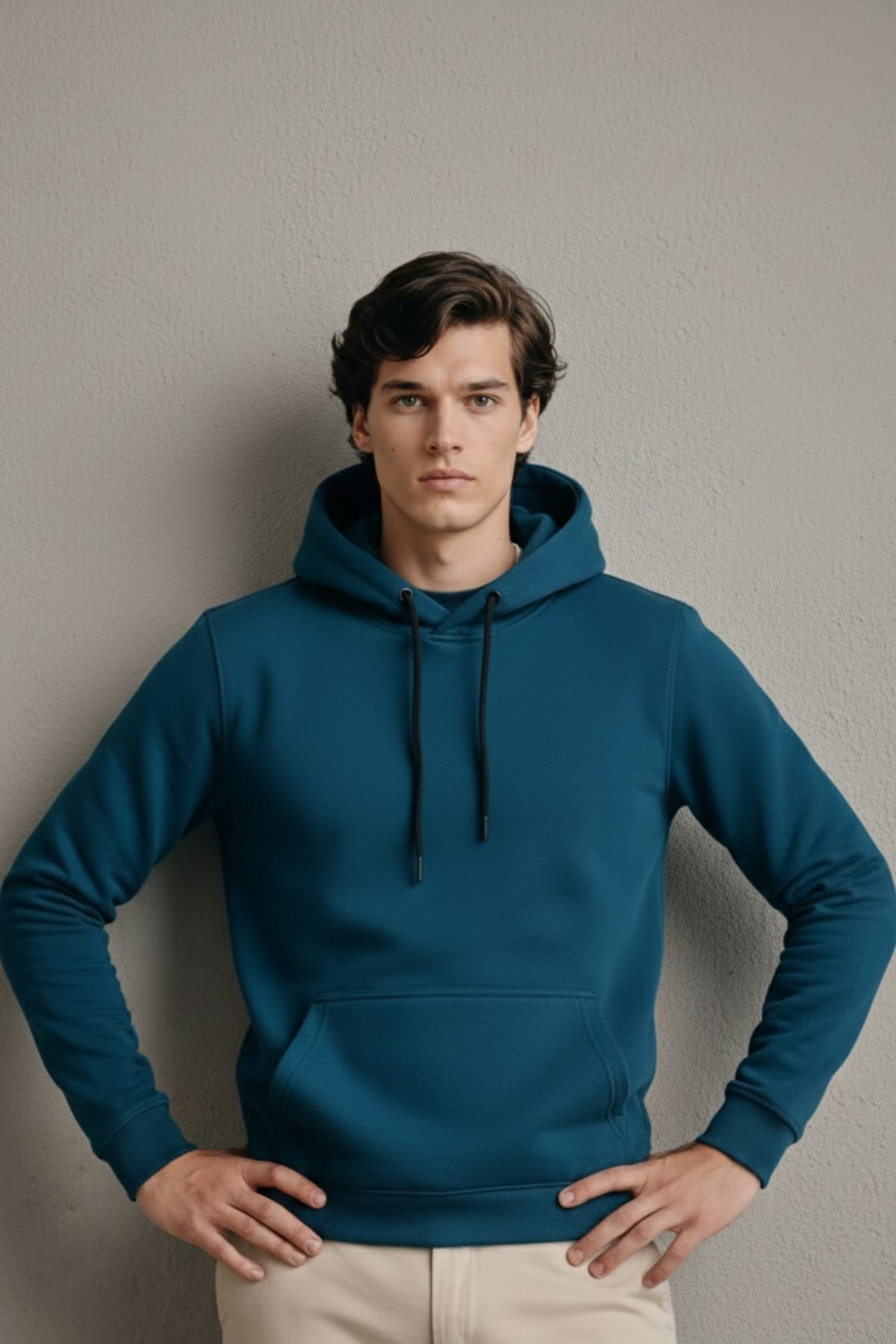 Erkek Premium Salaş Mint Kapşonlu Sweatshirt 4