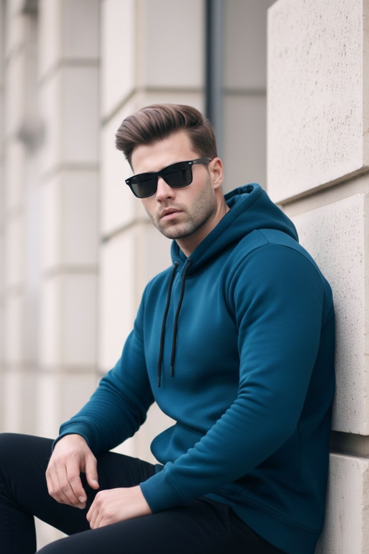 Erkek Casual Kanguru Cepli Bol Mint Sweatshirt 6
