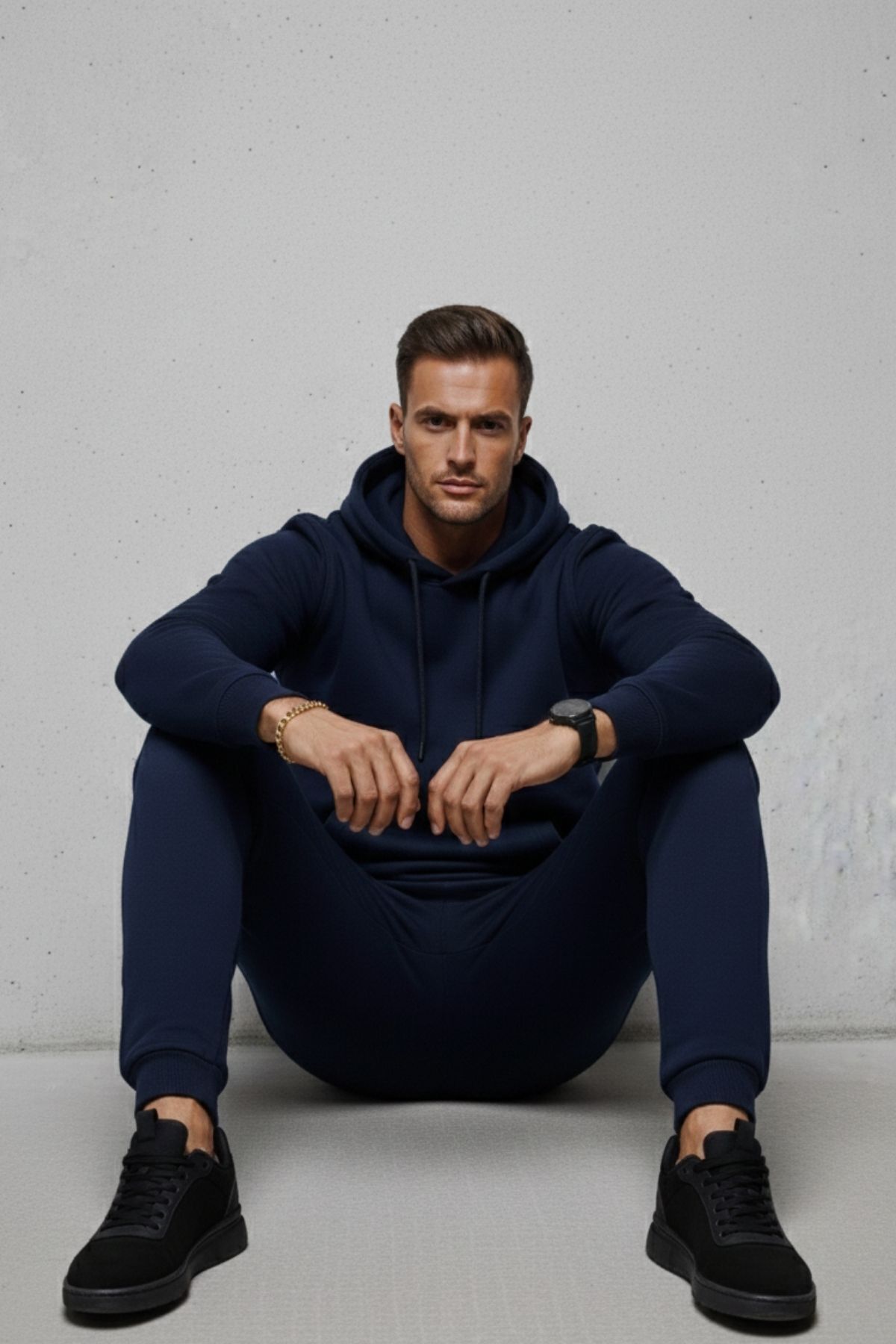 Erkek Kanguru Cepli Lacivert Kapşonlu Sweatshirt 6