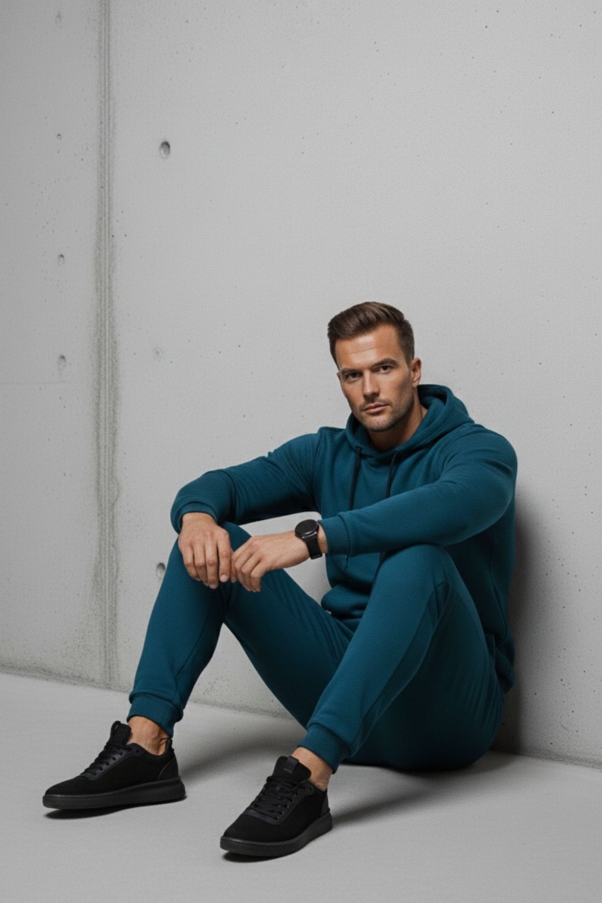 Erkek Kanguru Cepli Mint Kapşonlu Sweatshirt 6