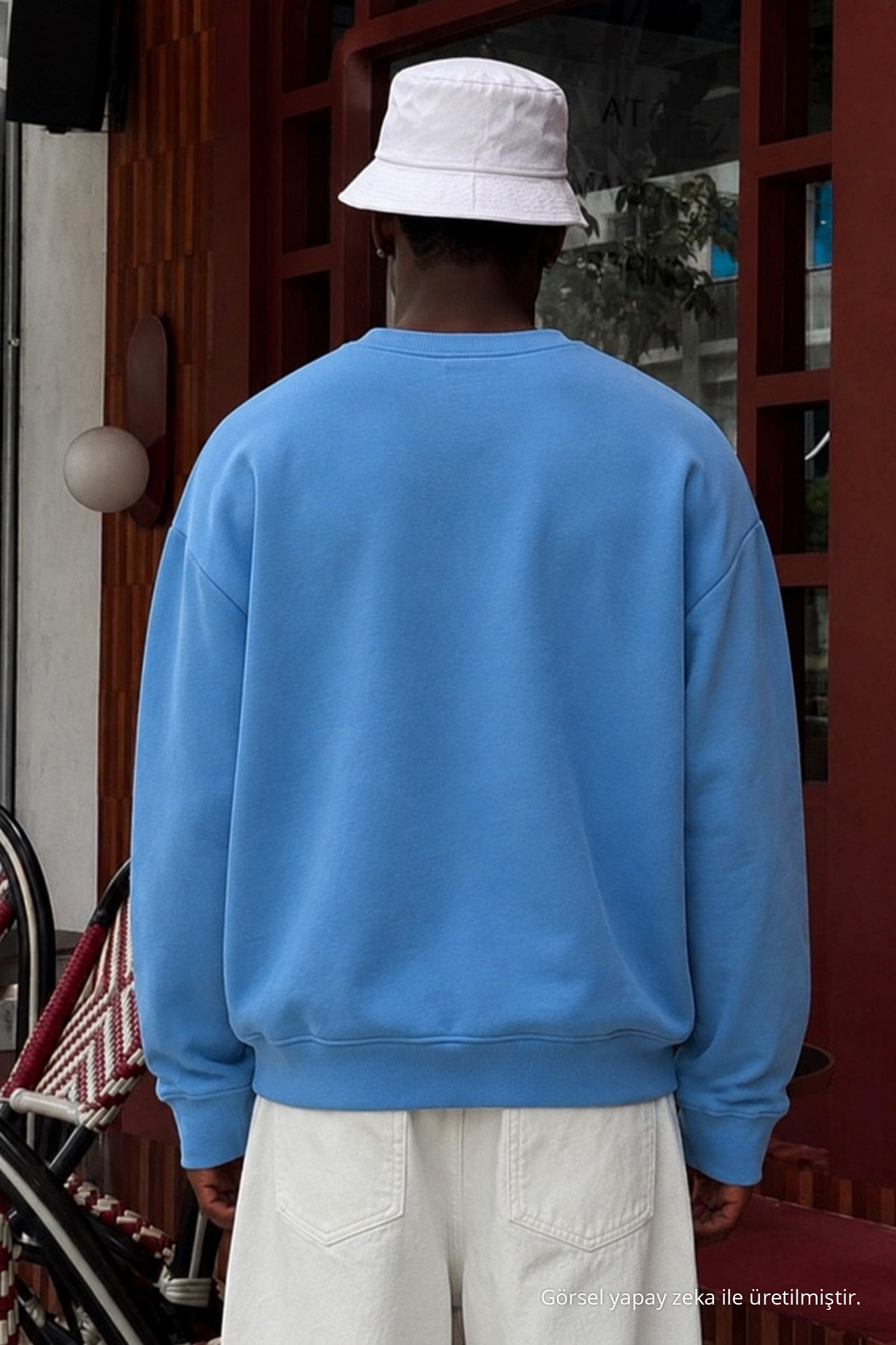 Erkek Pamuklu Salaş Bebe Mavi Kışlık Sweatshirt 5