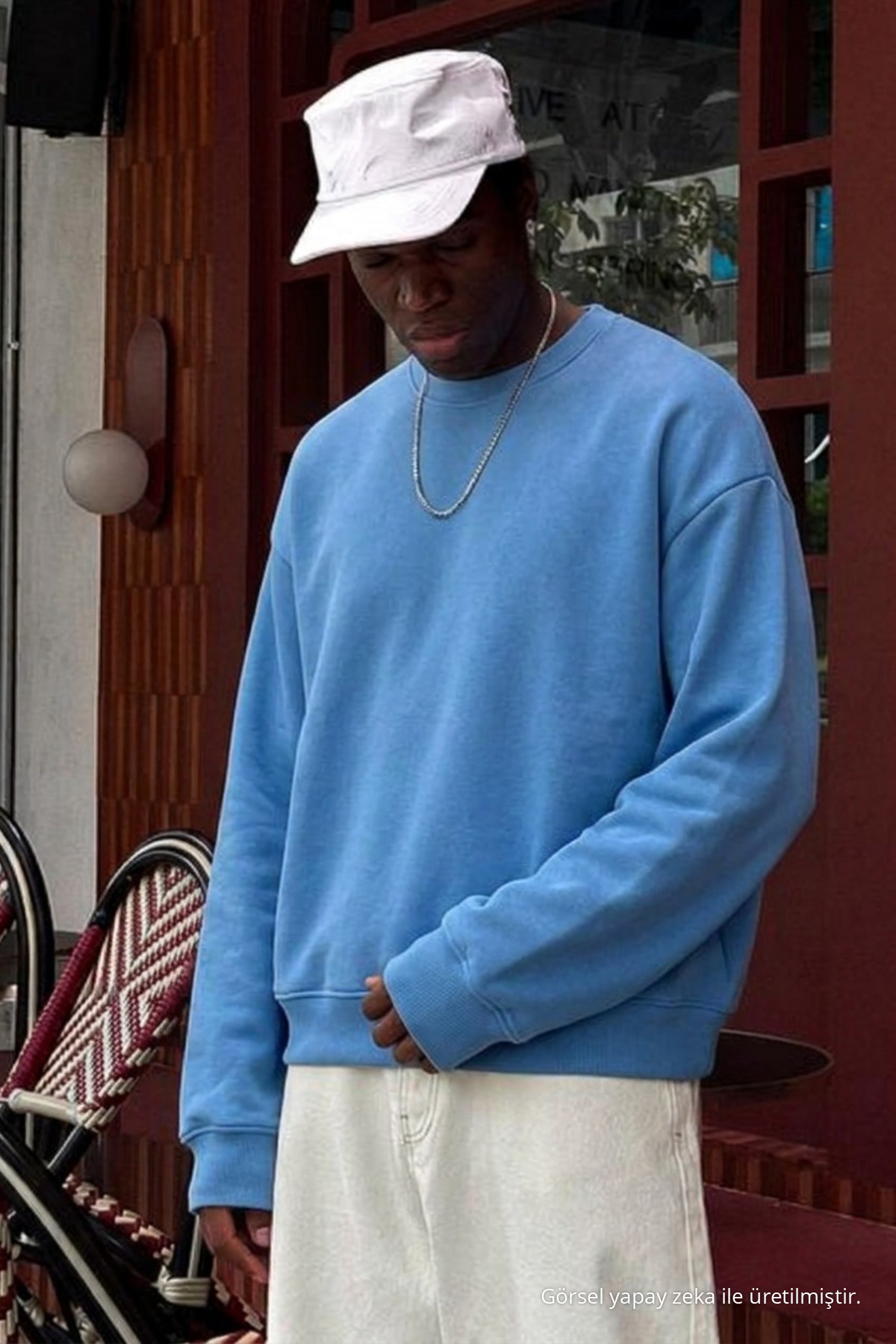 Erkek Pamuklu Salaş Bebe Mavi Kışlık Sweatshirt 4