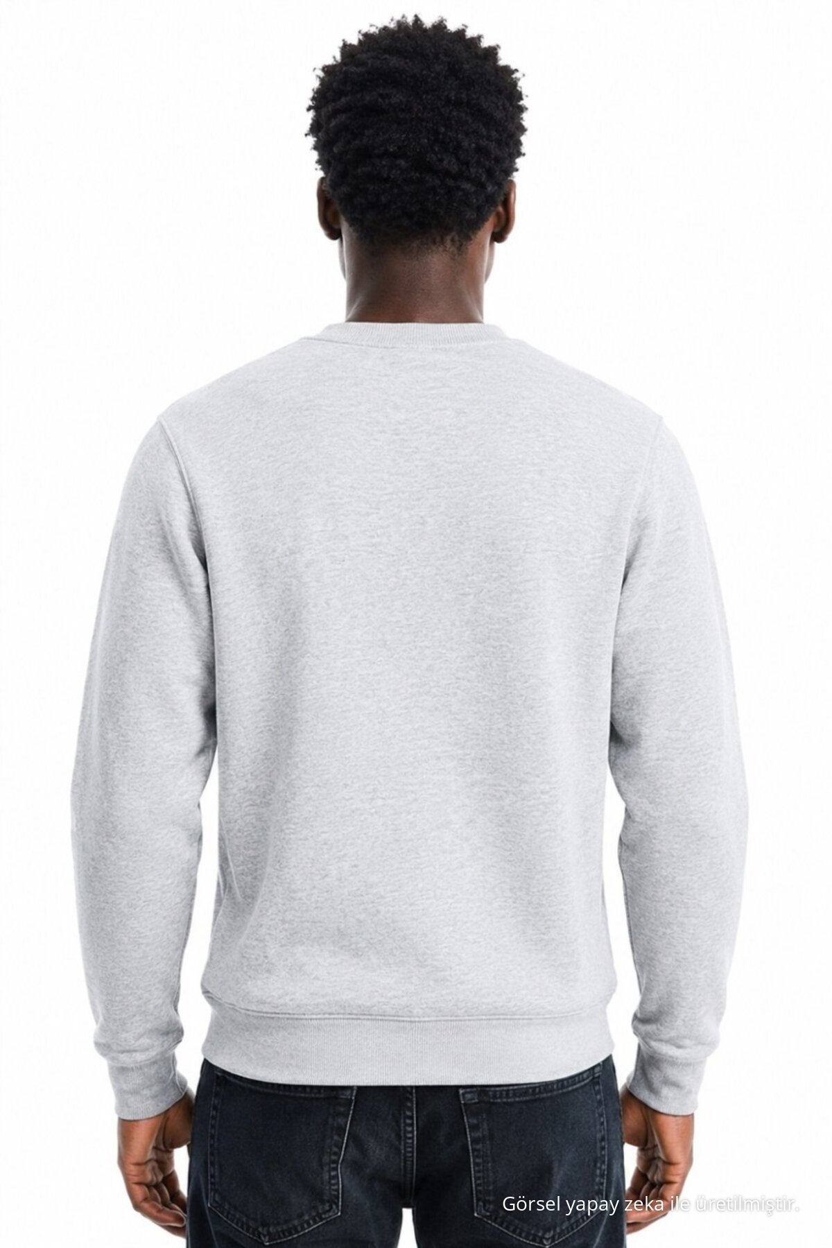Erkek Regular Uzun Kollu Gri Basic Sweatshirt 5