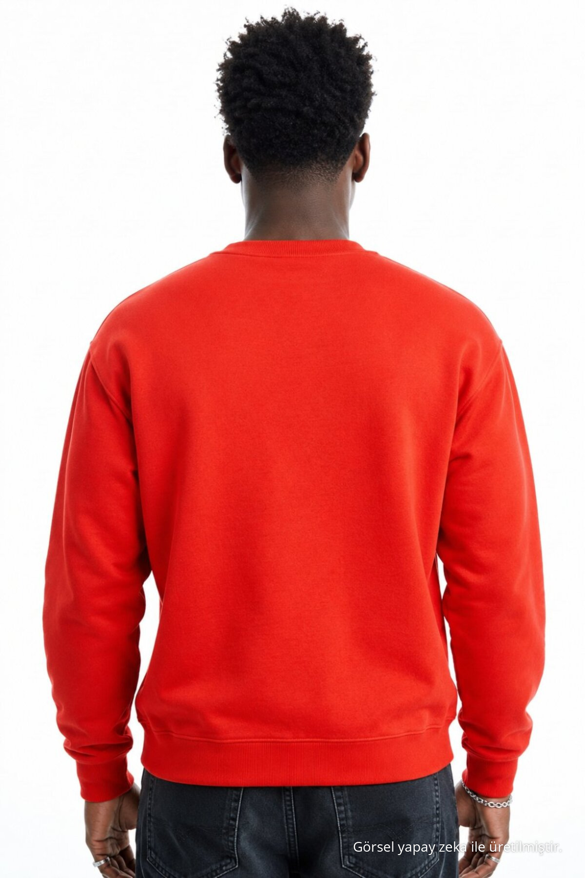 Erkek Regular Uzun Kollu Kırmızı Basic Sweatshirt 5