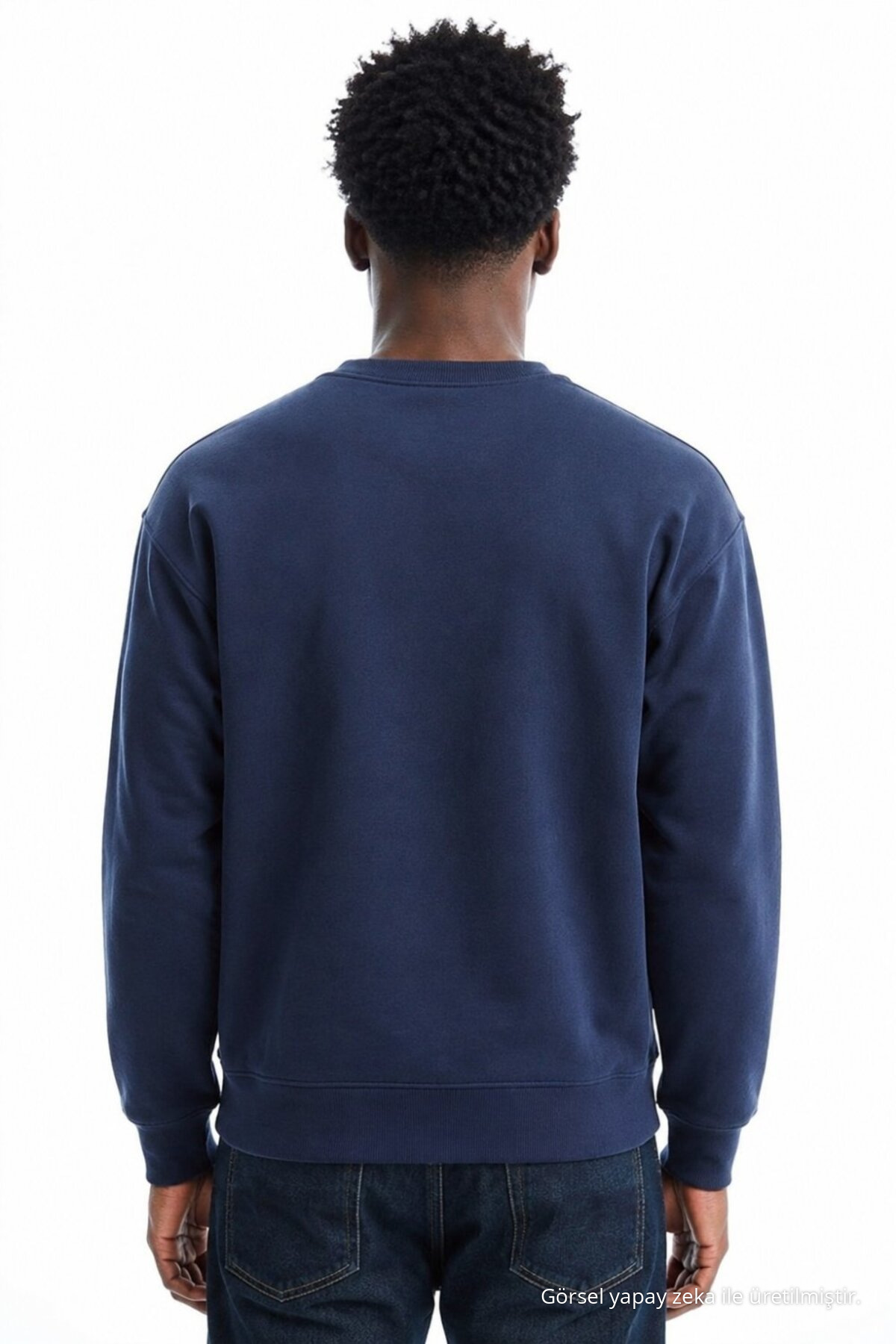 Erkek Regular Uzun Kollu Lacivert Basic Sweatshirt 4