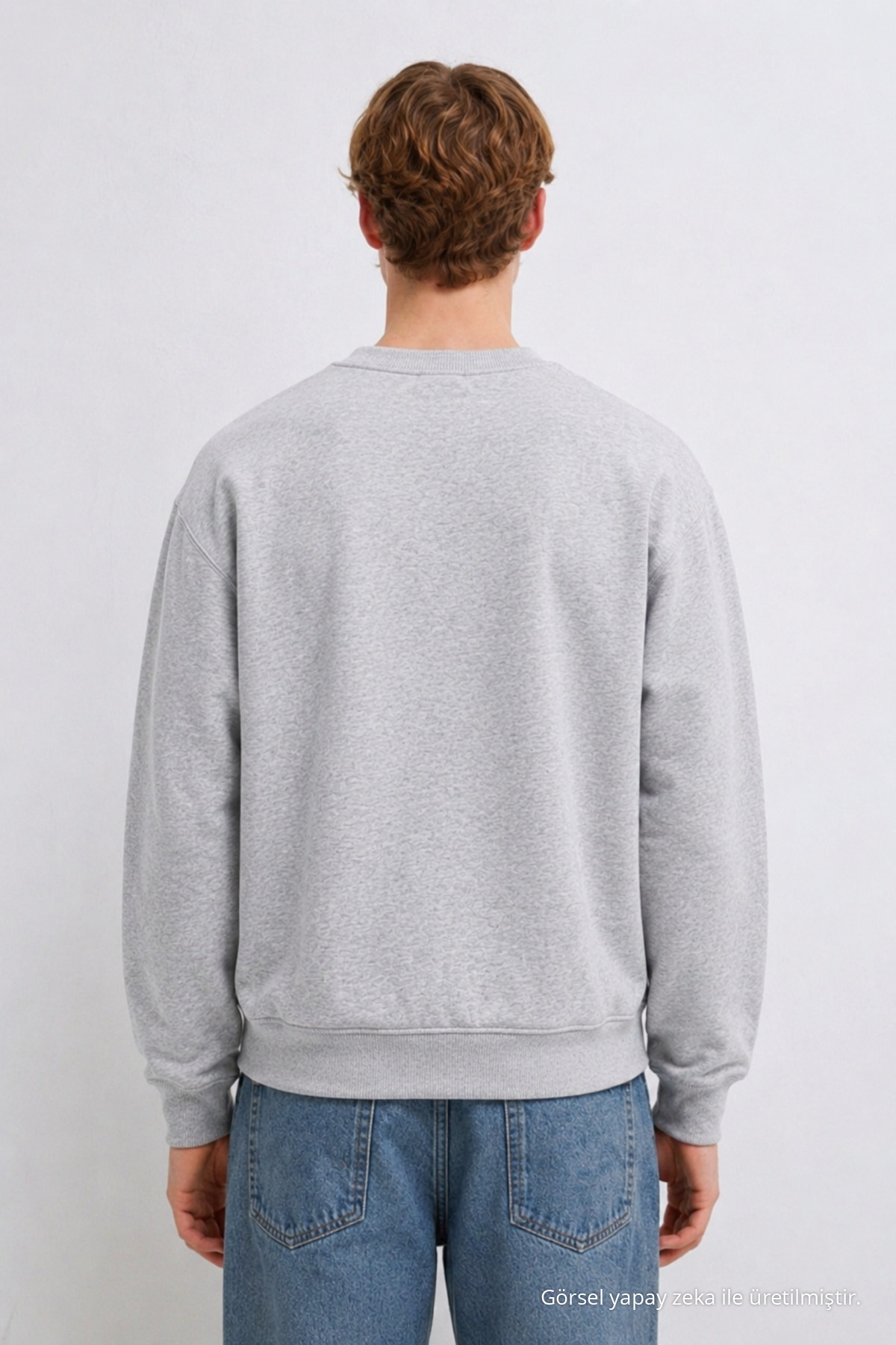 Erkek 3 İplik Organik Trend Açıkgri Sweatshirt Açık Gri 5