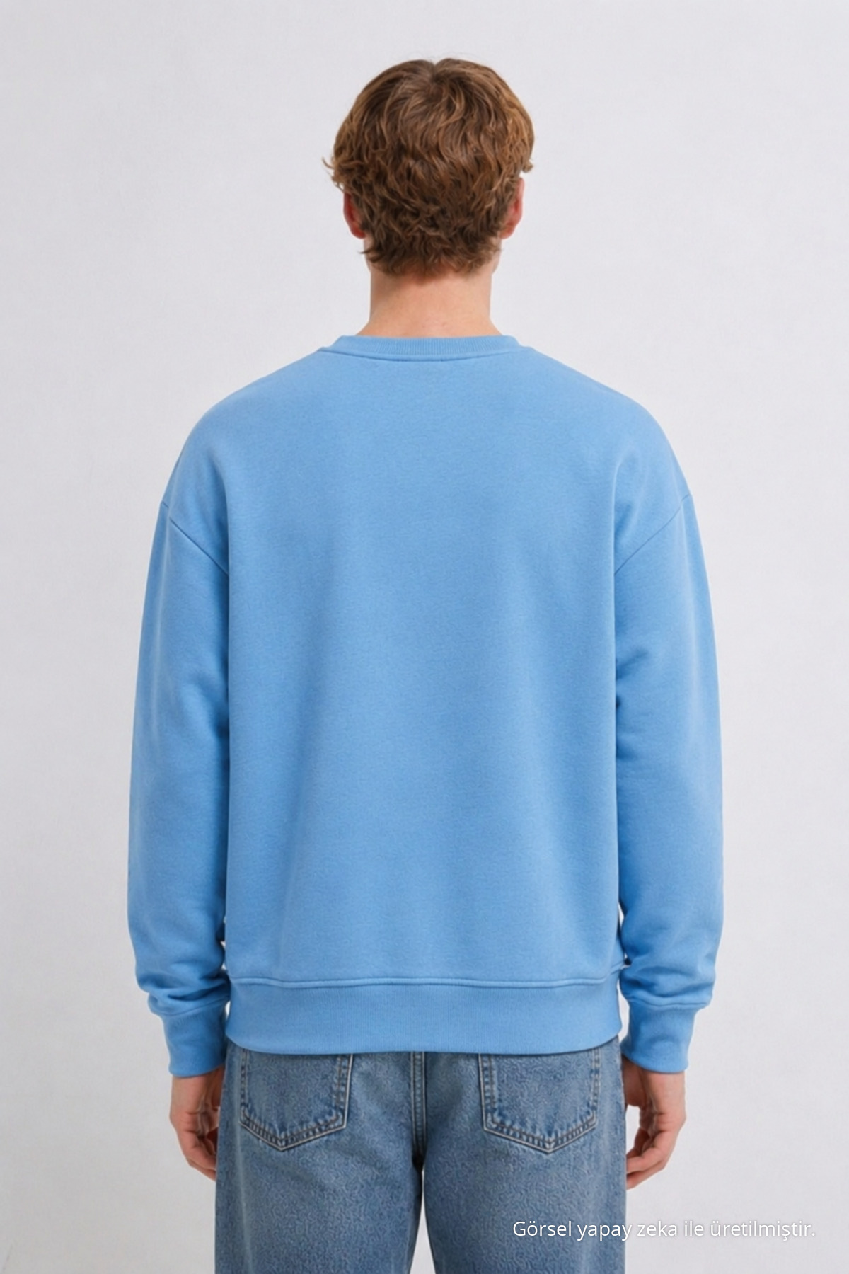 Erkek 3 İplik Organik Trend Bebemavi Sweatshirt Bebe Mavi 5