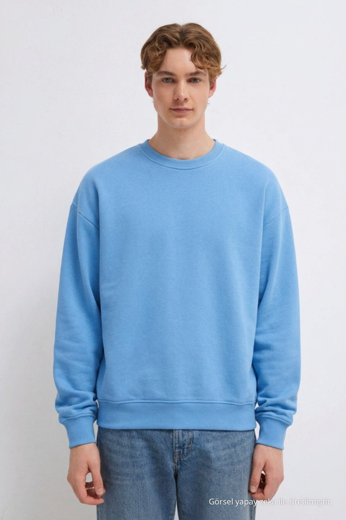 Erkek 3 İplik Organik Trend Bebemavi Sweatshirt Bebe Mavi 6