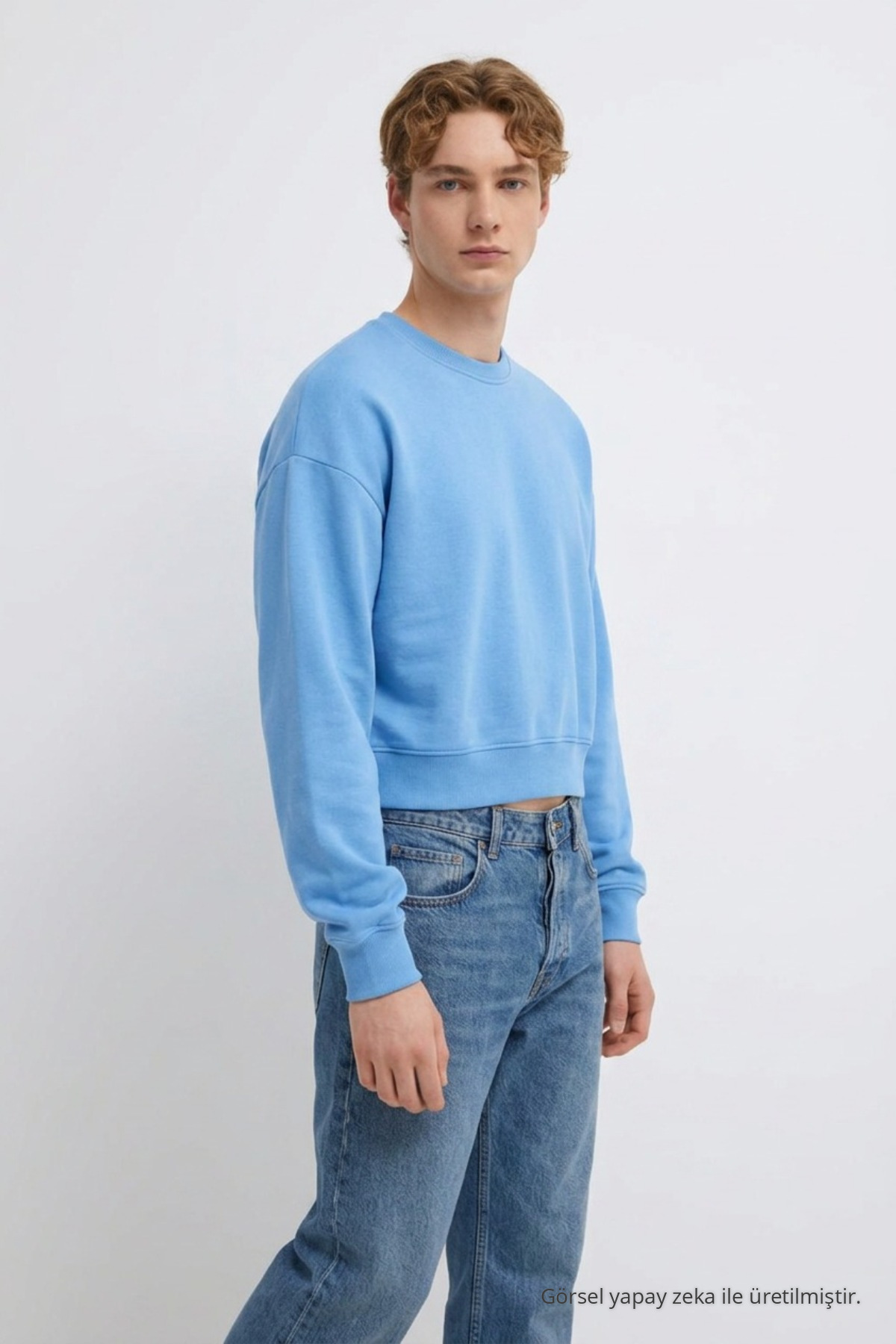 Erkek 3 İplik Organik Trend Bebemavi Sweatshirt Bebe Mavi 3