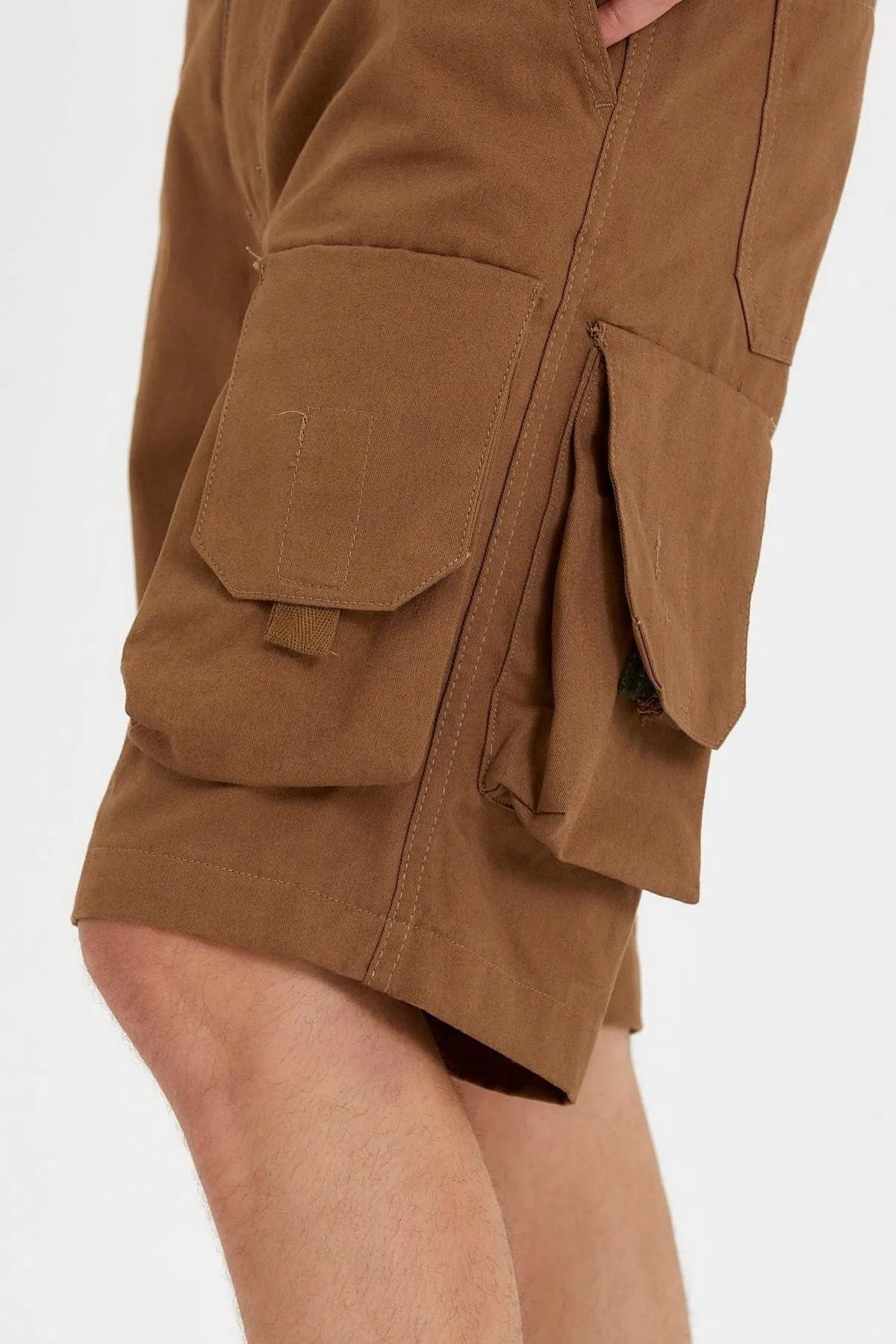 Erkek Comfort Fit Kargo Şort Camel 3