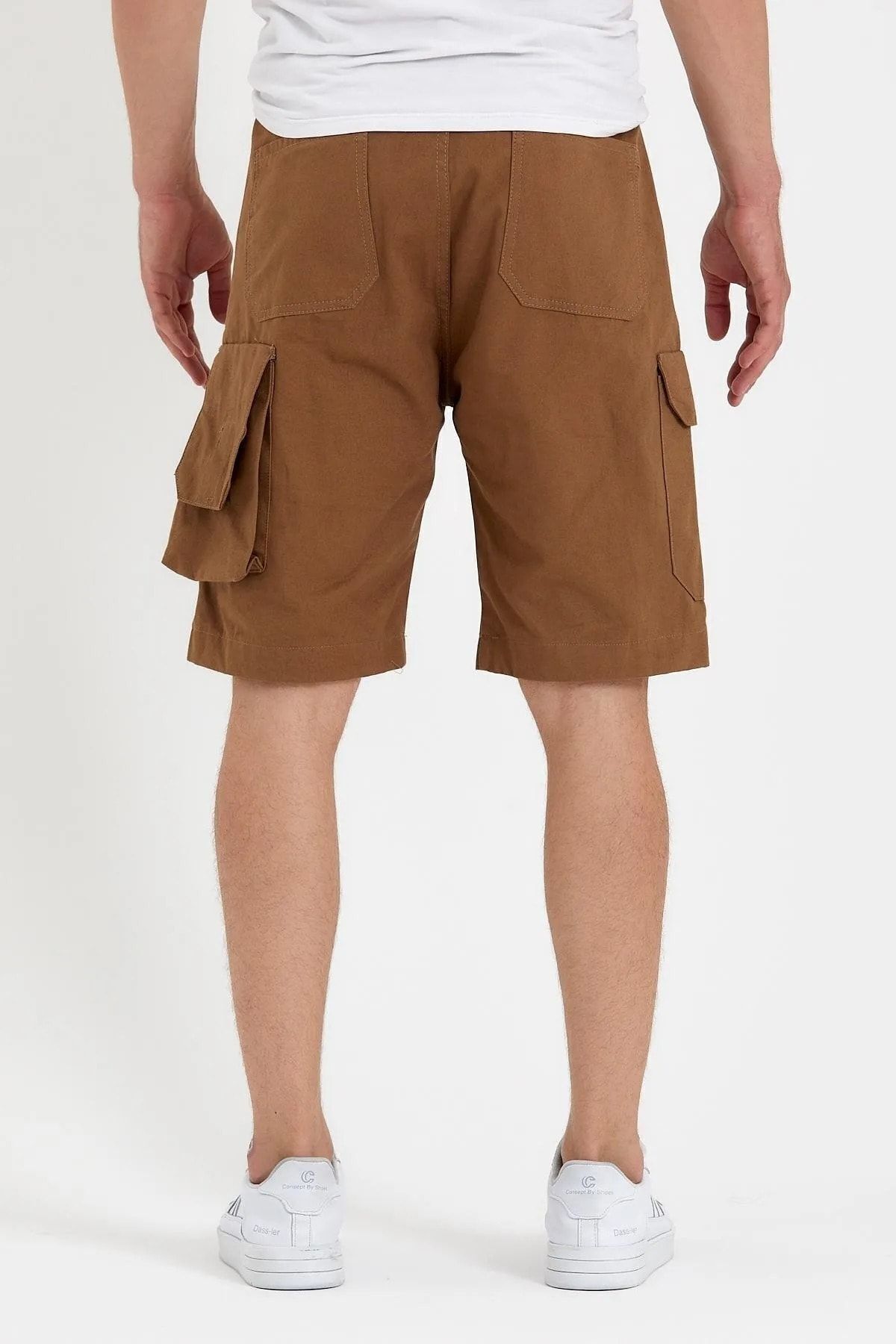 Erkek Comfort Fit Kargo Şort Camel 4