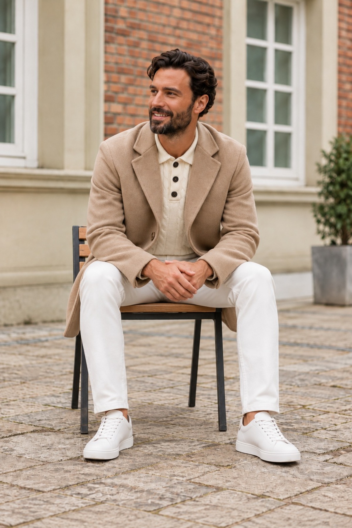 Erkek Kışlık Klasik Kesim Casual Camel Kaban 5