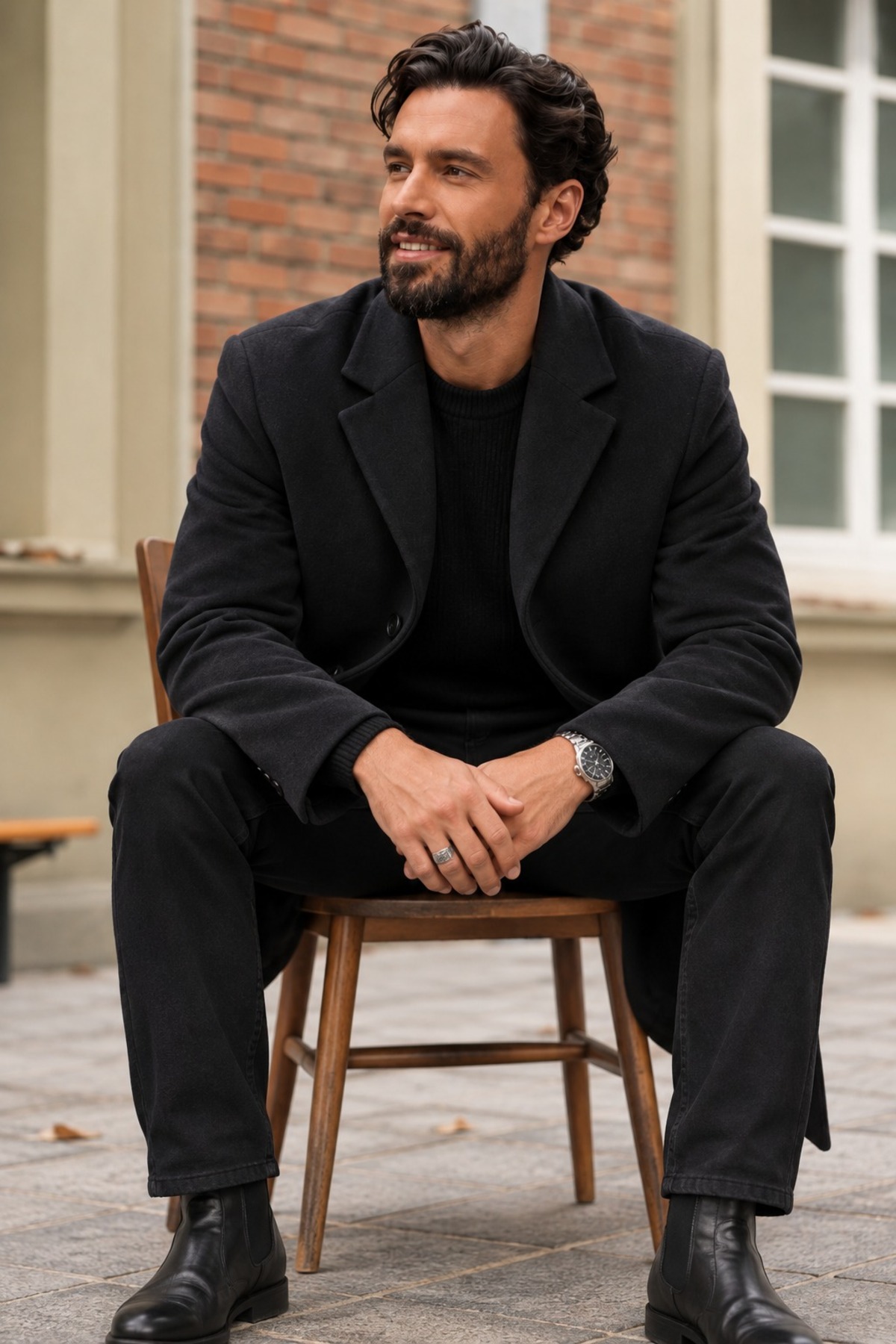 Erkek Kışlık Klasik Kesim Casual Lacivert Kaban 5