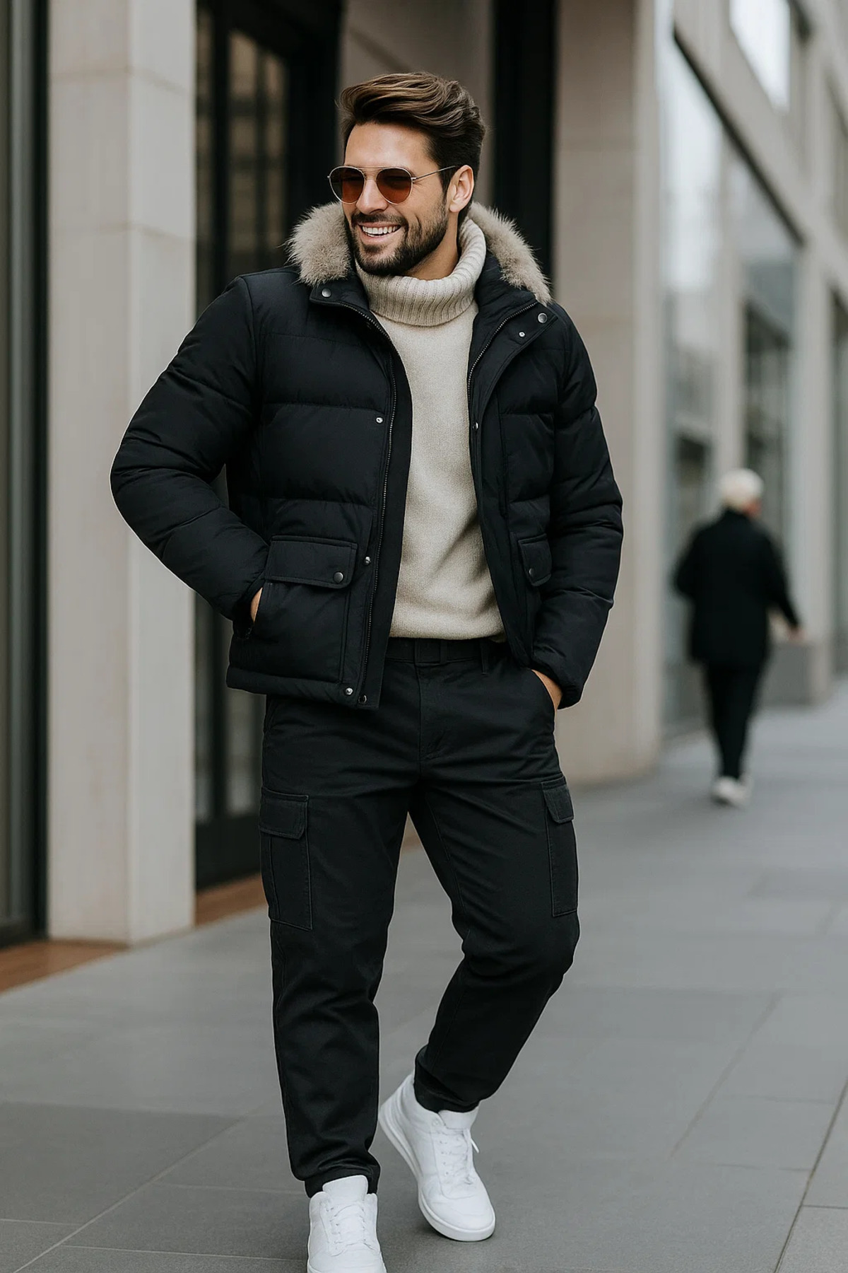 Erkek Bol Paça Kargo Cepli Füme Baggy Pantolon 6